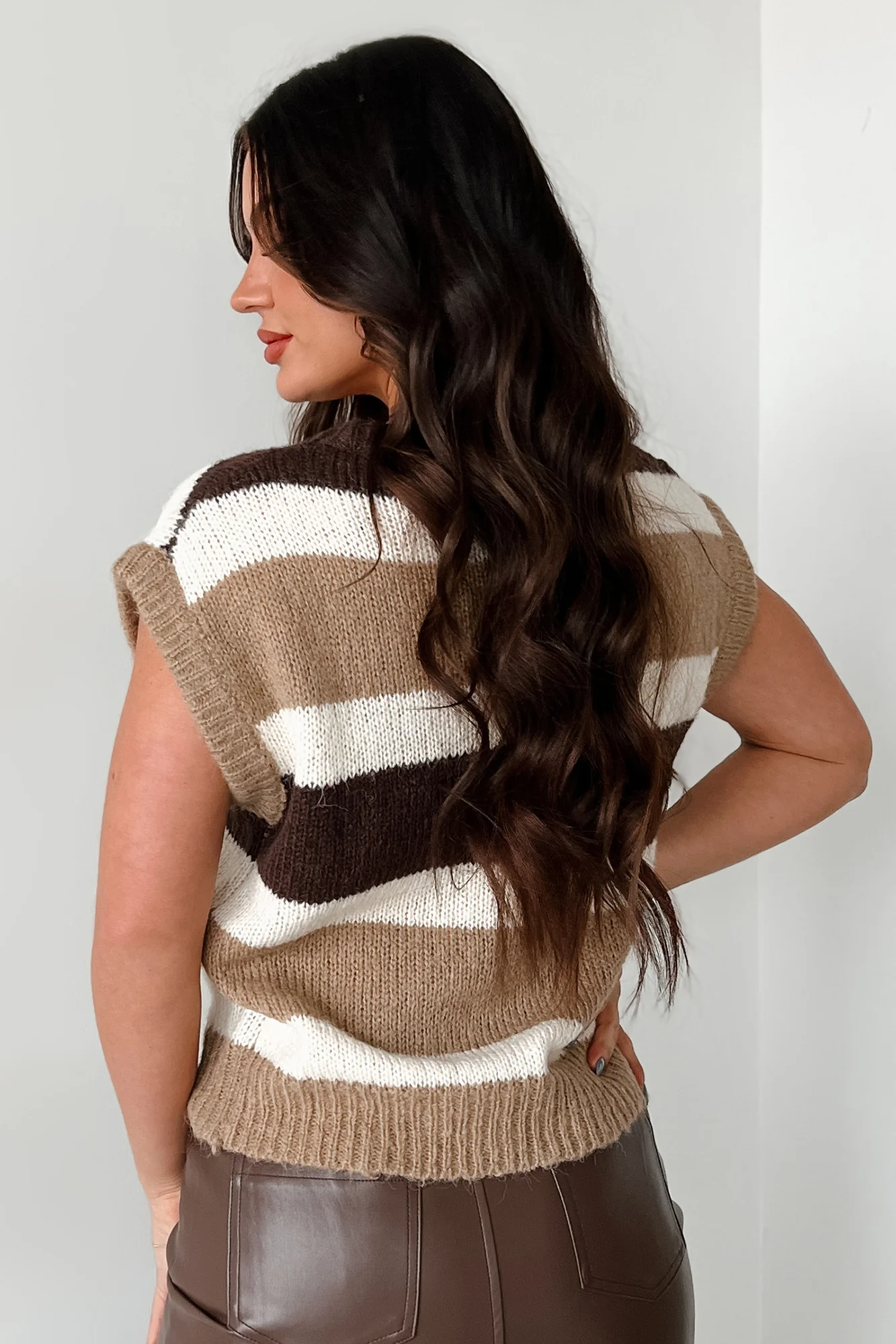 Echos Of The Past Colorblock Sweater Top (Brown Multi) - Image 4