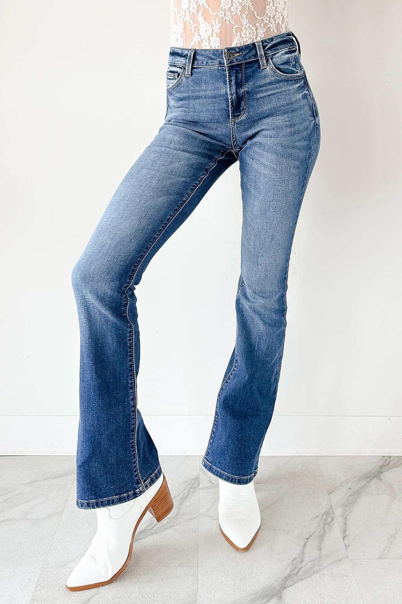 Edward Mid Rise Boot-Cut Cello Jeans (Dark) - Image 5