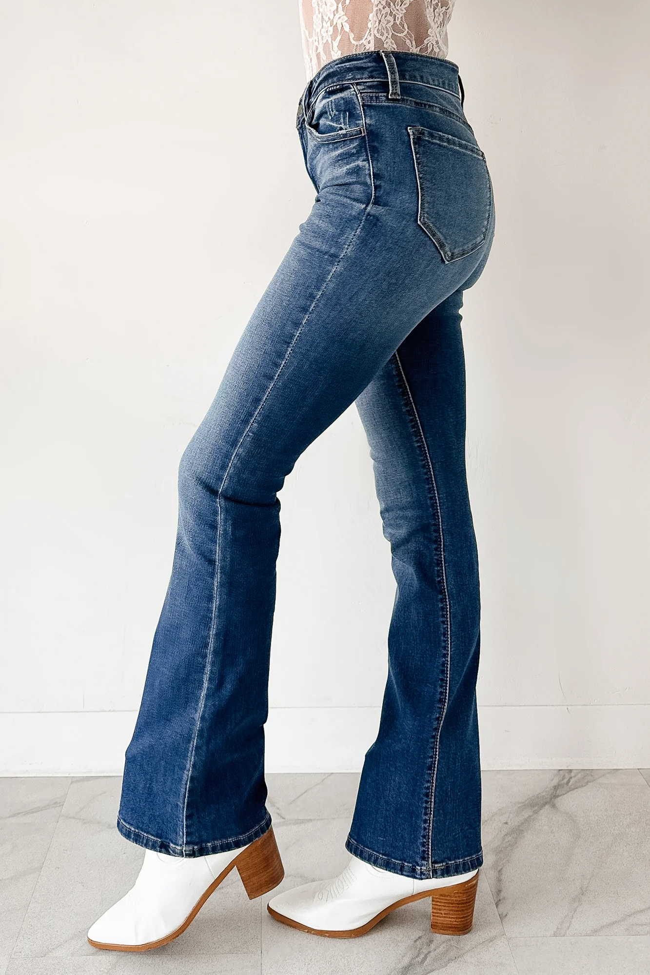 Edward Mid Rise Boot-Cut Cello Jeans (Dark) - Image 6