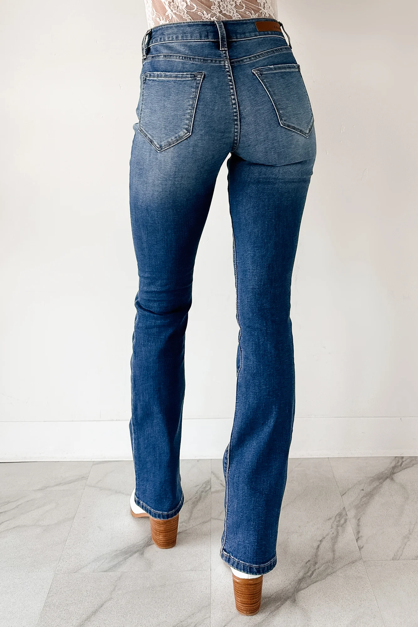 Edward Mid Rise Boot-Cut Cello Jeans (Dark) - Image 7
