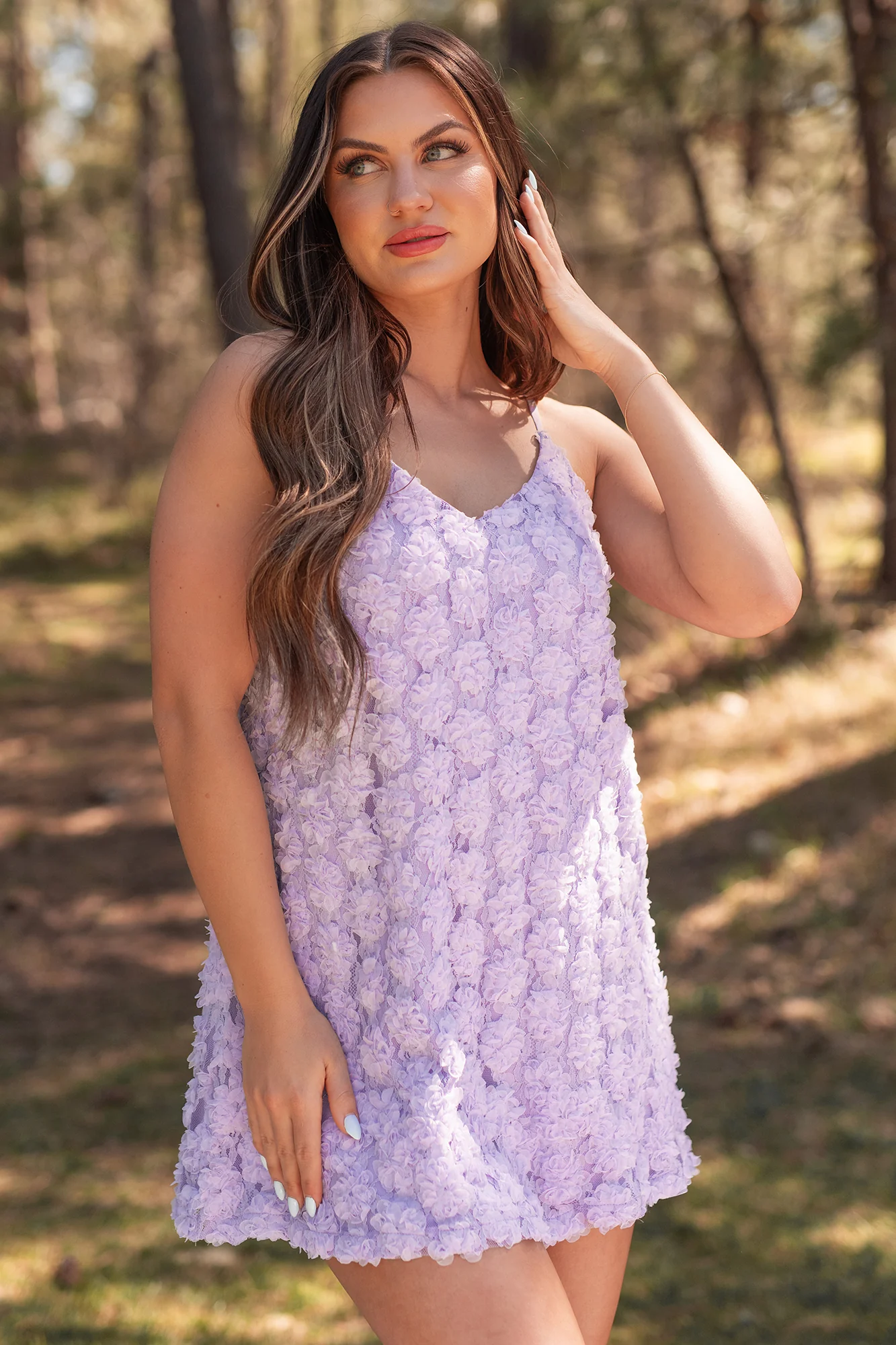 Elegance In Bloom Floral Textured Mini Dress (Periwinkle) - Image 9