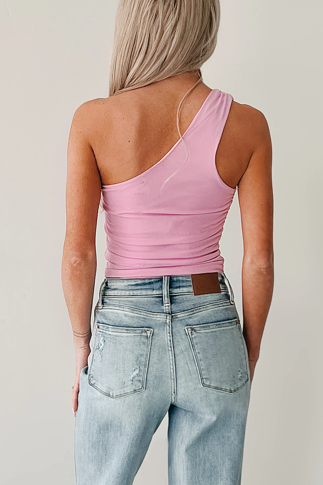 Embrace The Pink One Shoulder Floral Top (Pink) - Image 4