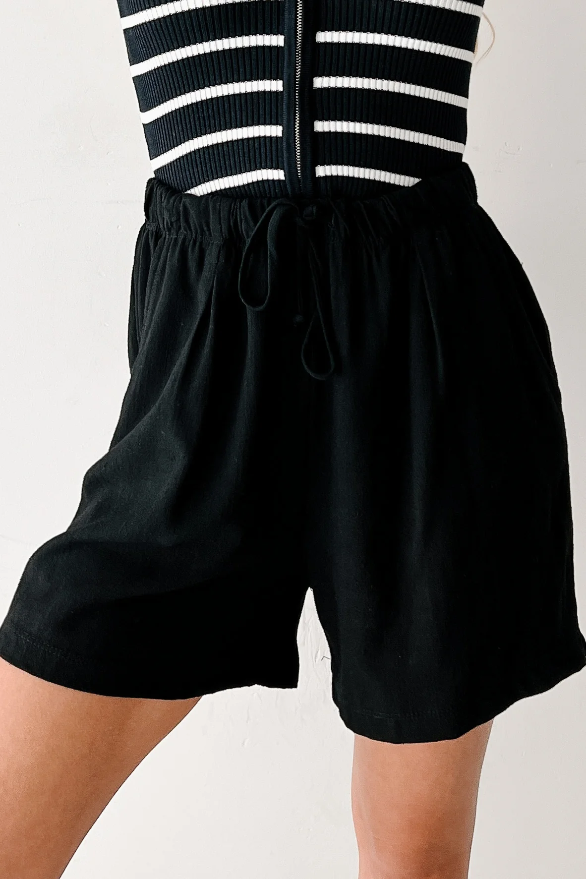 Embracing Flow High Rise Linen Shorts (Black) - Image 11