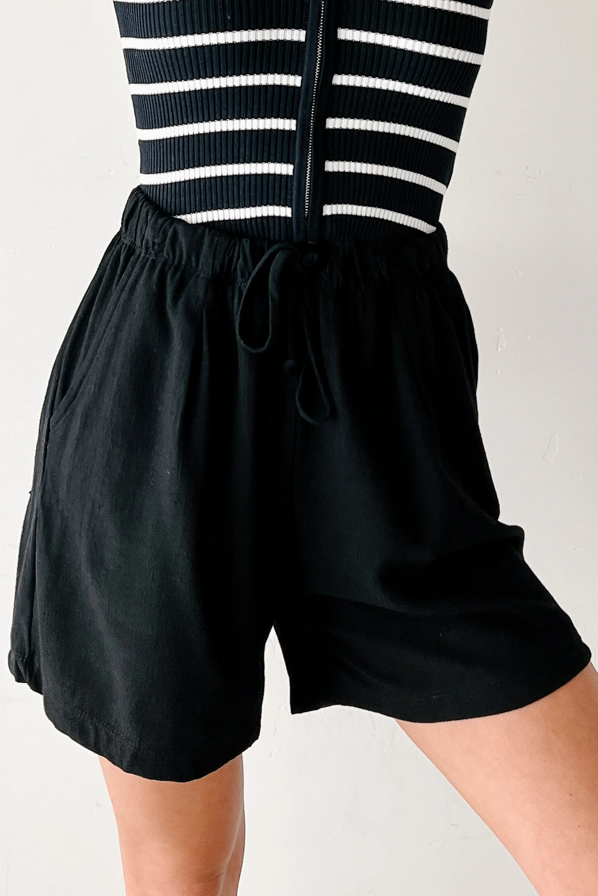Embracing Flow High Rise Linen Shorts (Black) - Image 7