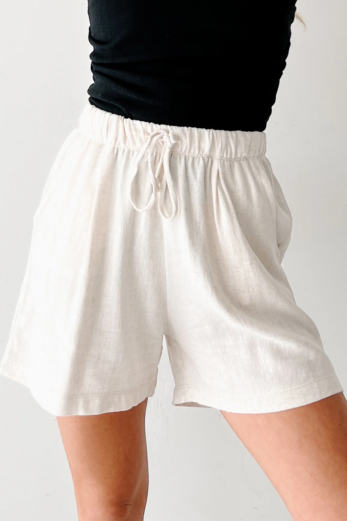 Embracing Flow High Rise Linen Shorts (Oat) - Image 6