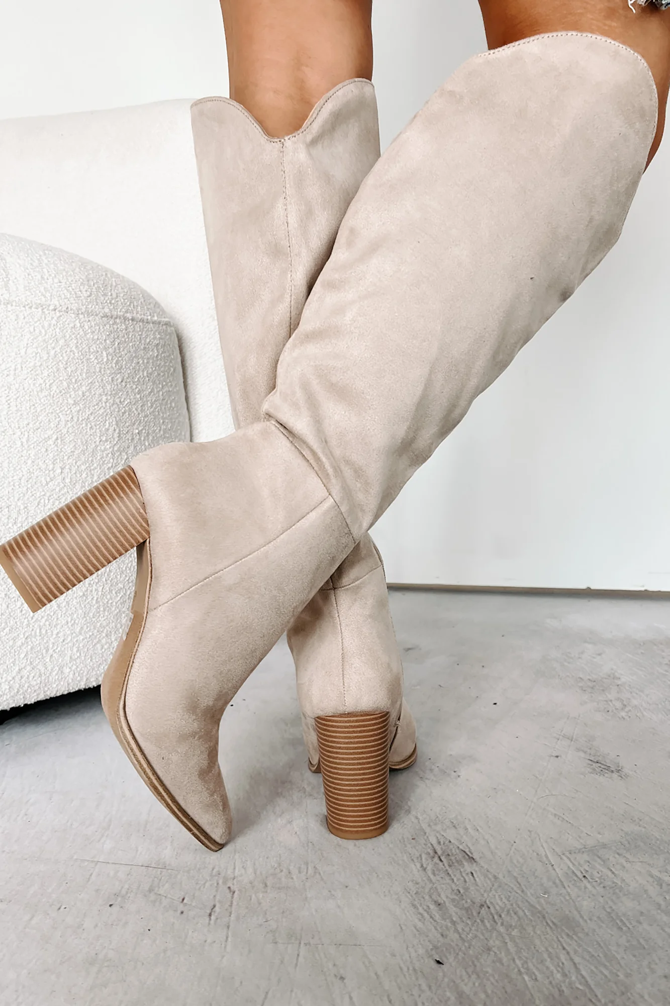 Embracing The Essentials Knee High Faux Suede Boots (Taupe Clay) - Image 6