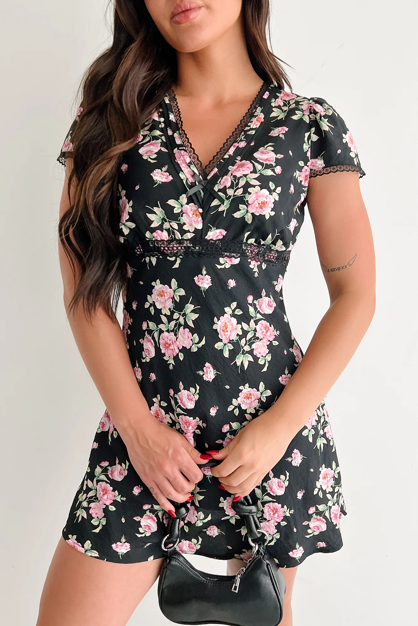 Endless Rose Floral Mini Dress (Black) - Image 8