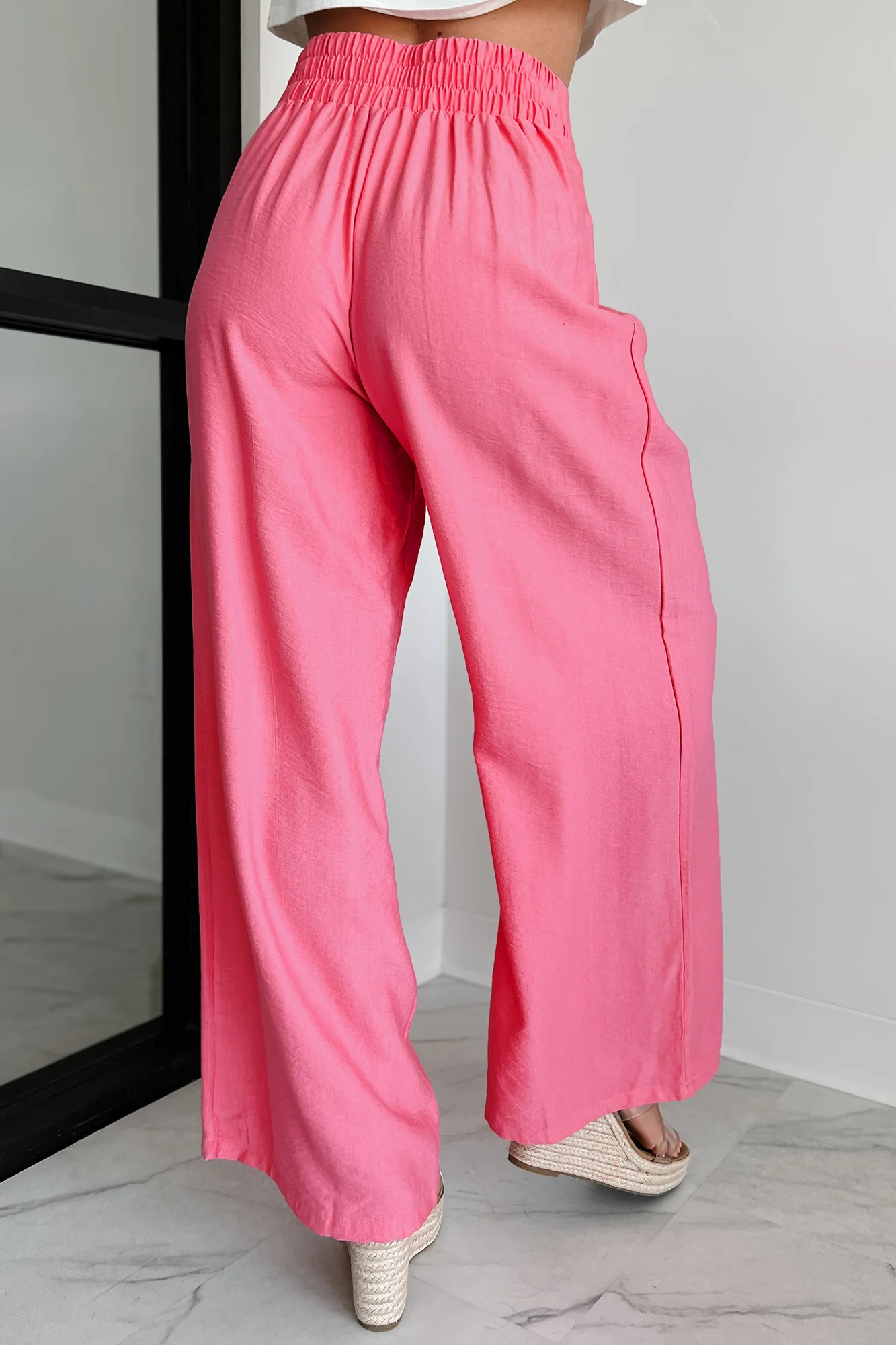 Energetic Response High Rise Pleated Wide Leg Pants (Pink) - Image 5
