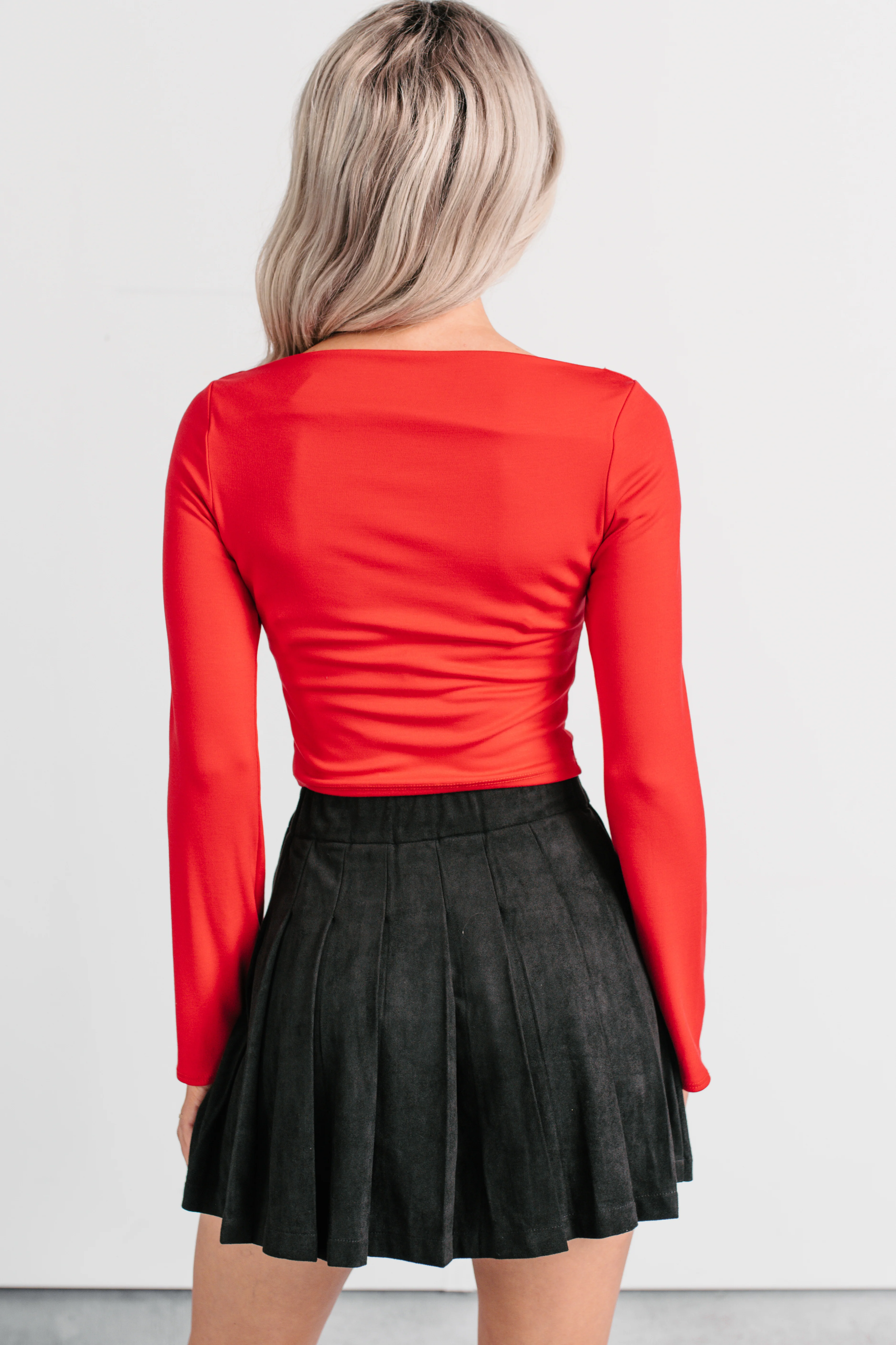 Entirely Effortless Long Sleeve Top (Red) - Image 3