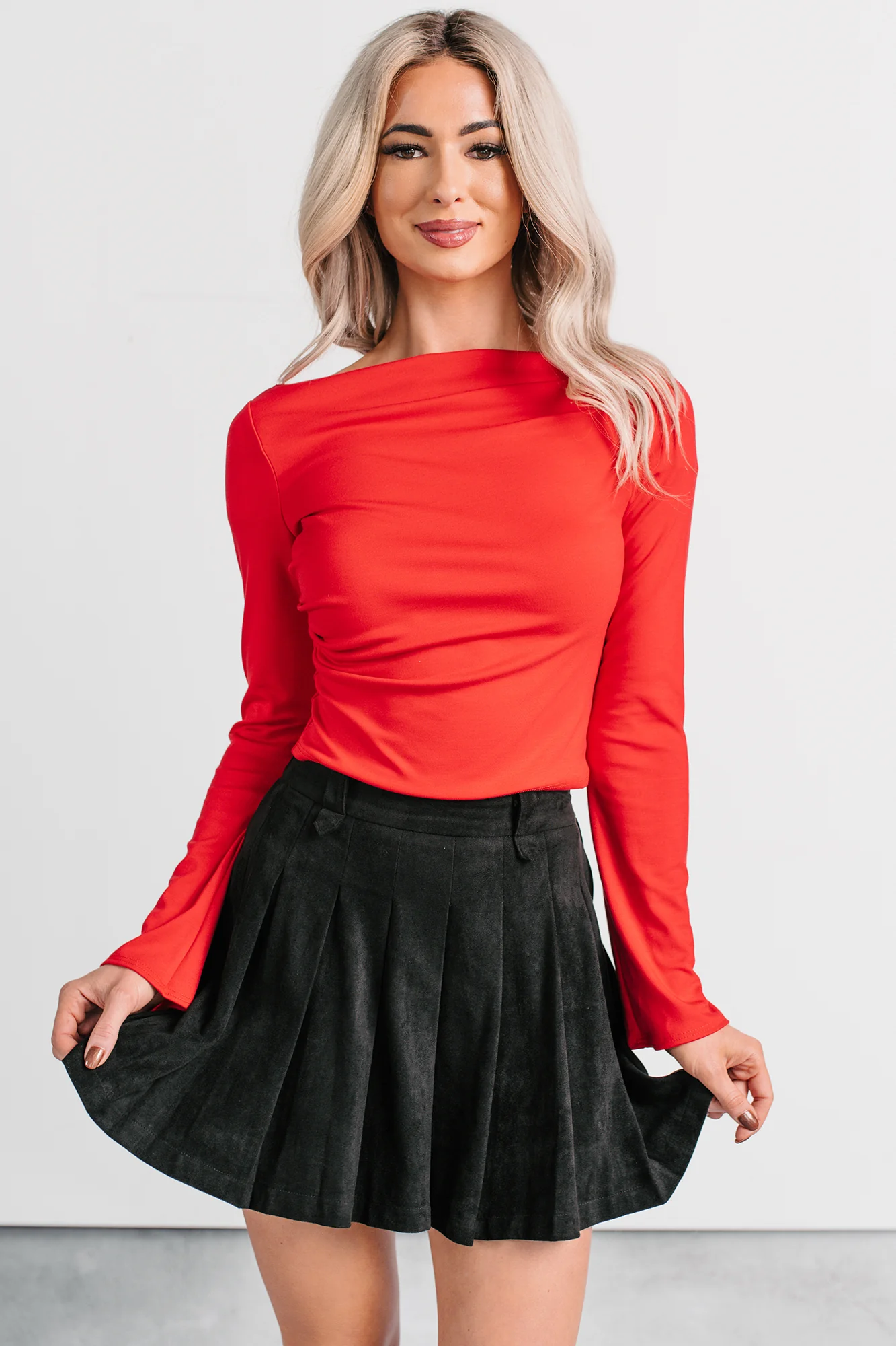 Entirely Effortless Long Sleeve Top (Red) - Image 5