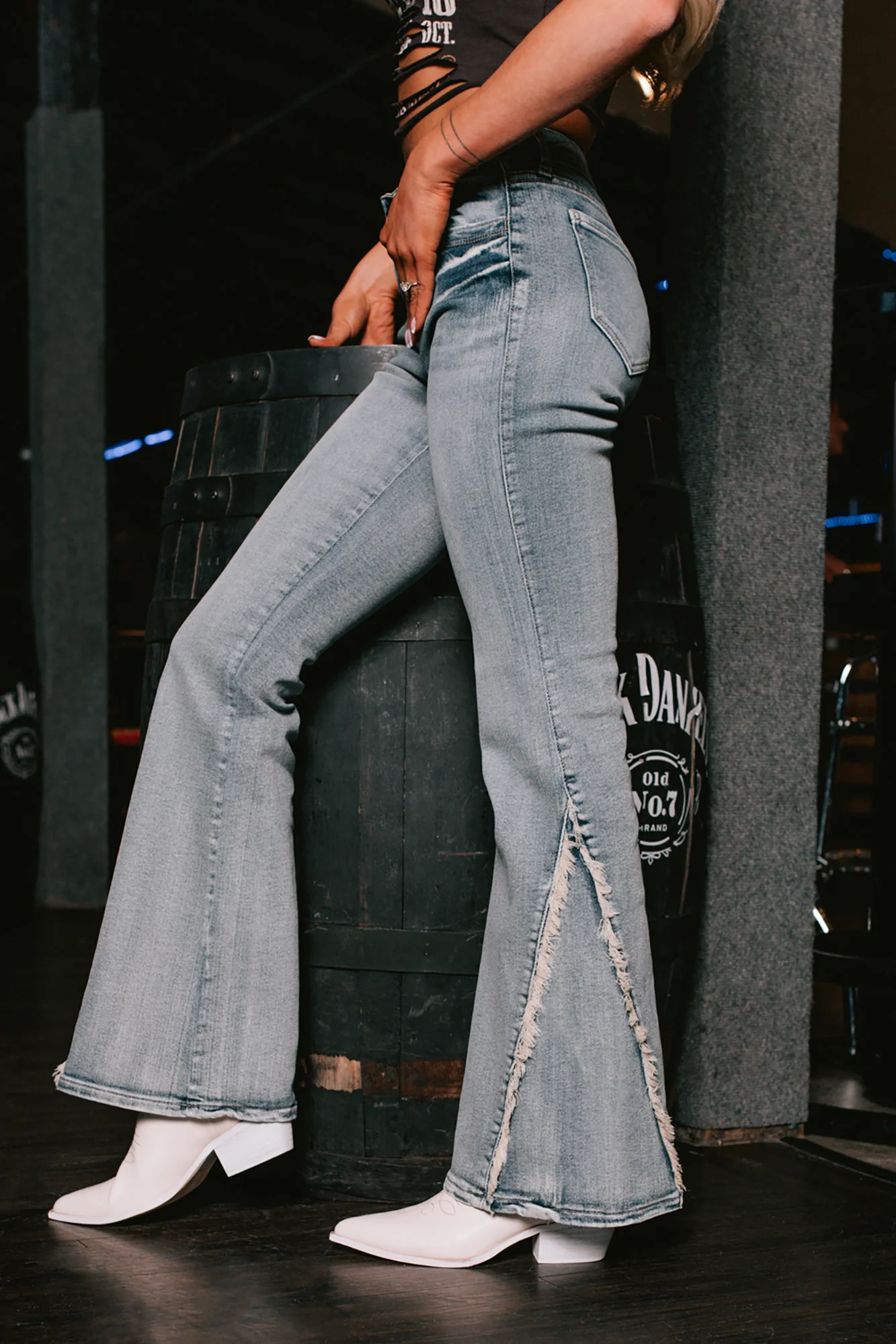 Estella Mid Rise Cello Flare Jeans (Tinted Light) - Image 12