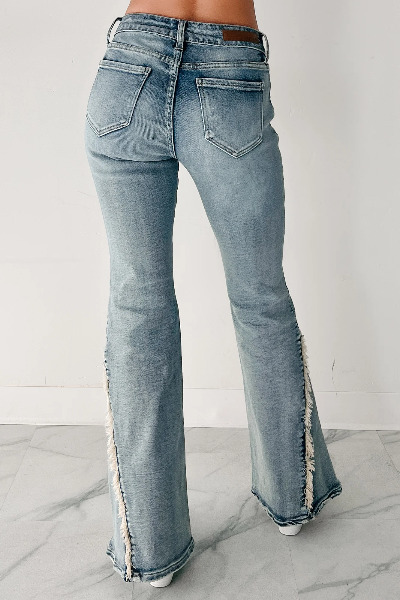 Estella Mid Rise Cello Flare Jeans (Tinted Light) - Image 4