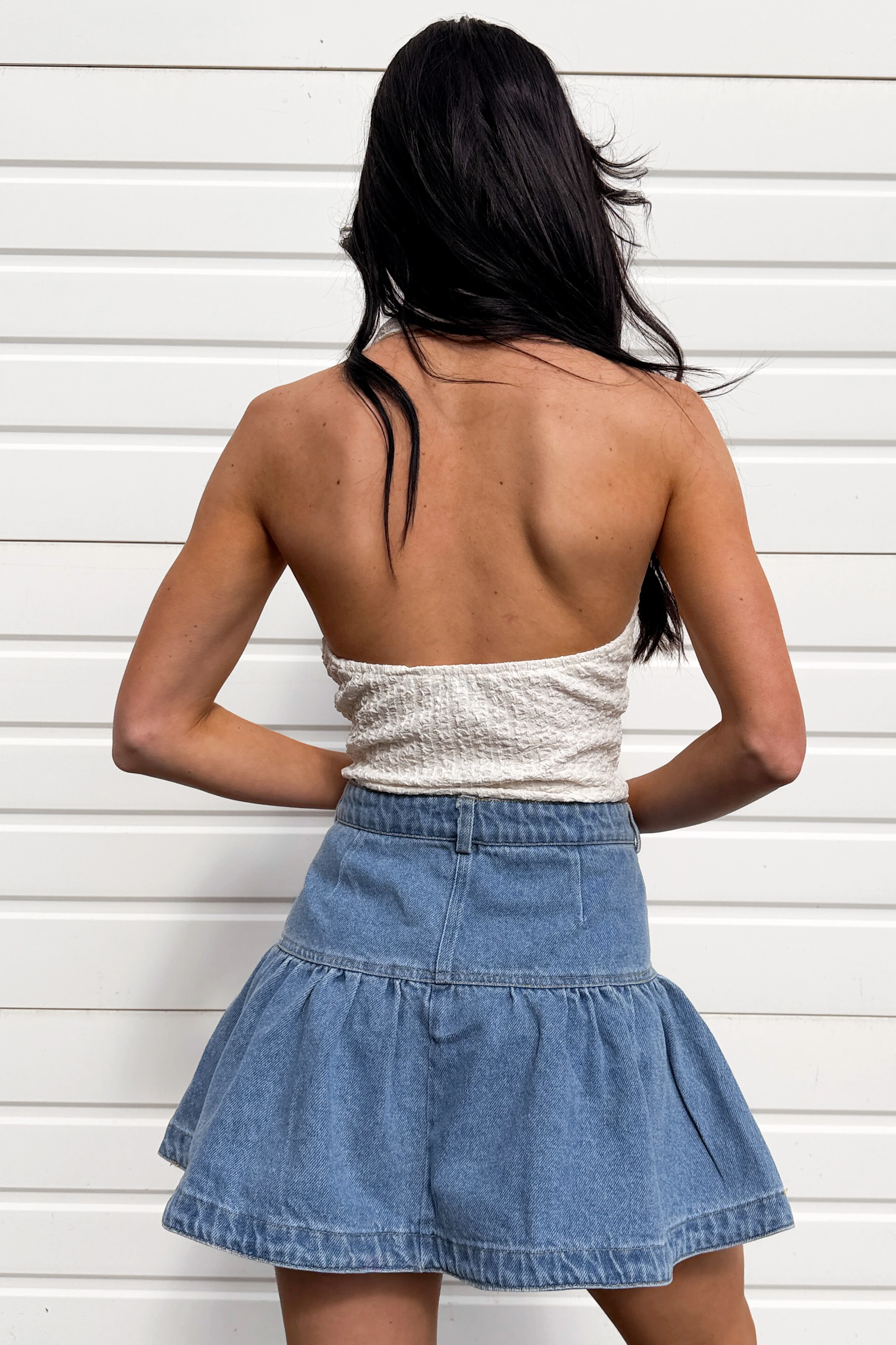 Everyday Energy Textured Halter Top (Cream) - Image 6