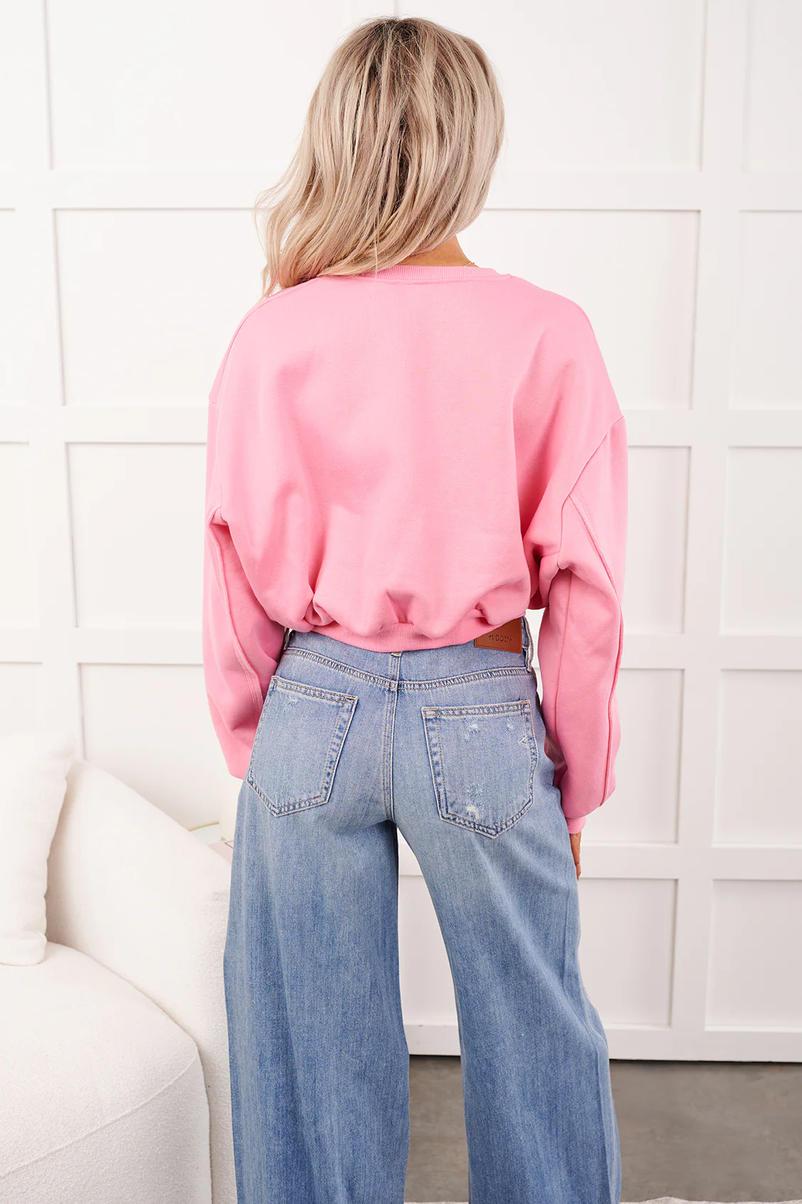 Everyday Glow Cropped Sweatshirt (Pink) - Image 8