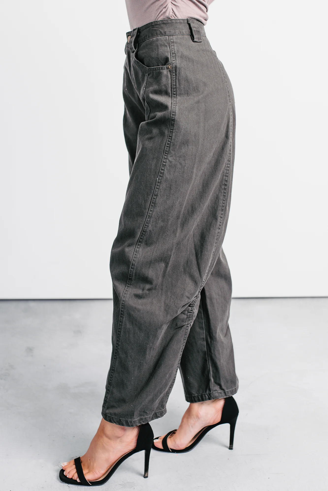 Fabian Wide Leg Denim Papermoon Jeans (Charcoal) - Image 4