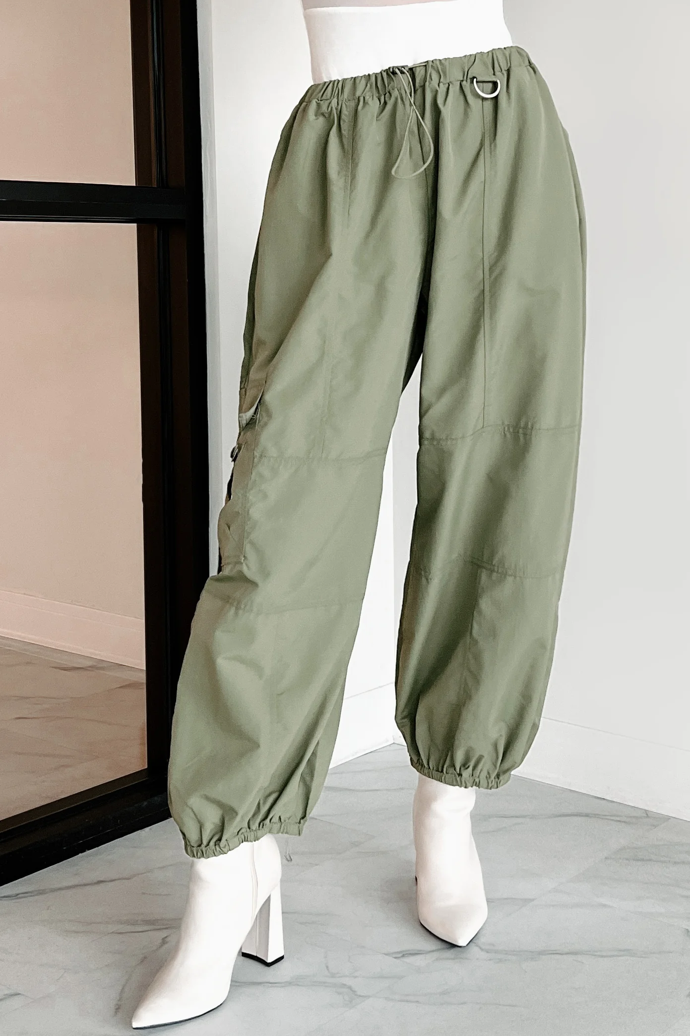 DOORBUSTER Farren Cargo Parachute Pants (Olive) - Image 2