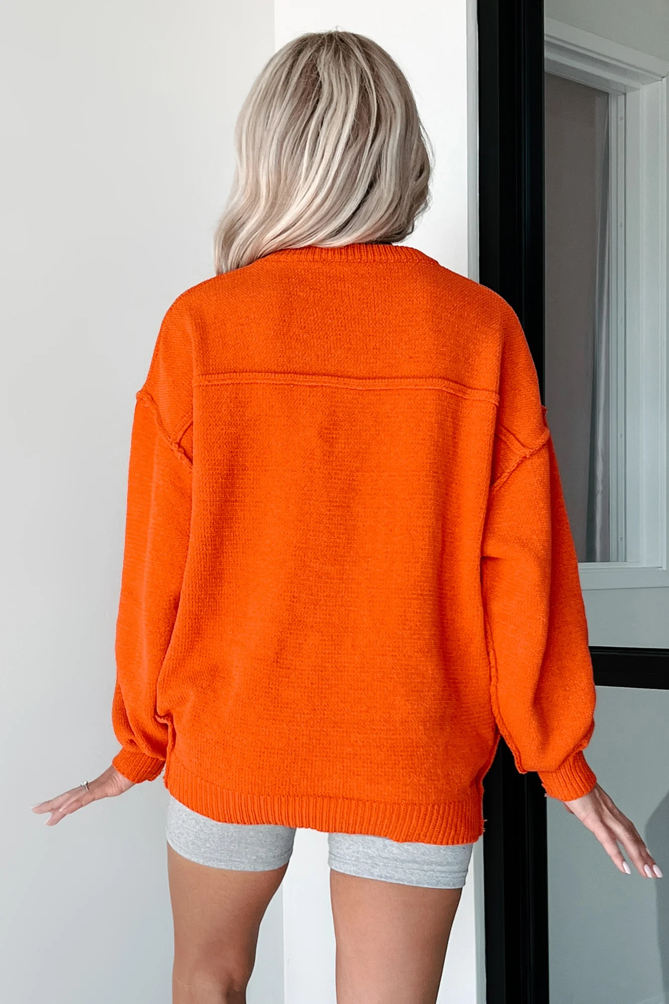 Favored For Fall Oversized Sweater (Coral Orange) - Image 6