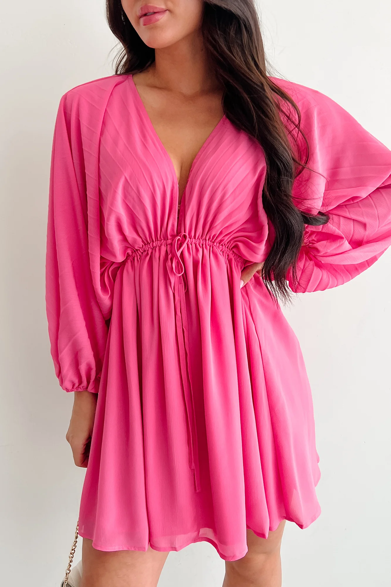 Fearless Charm Long Sleeve Mini Dress (Bubblegum) - Image 5