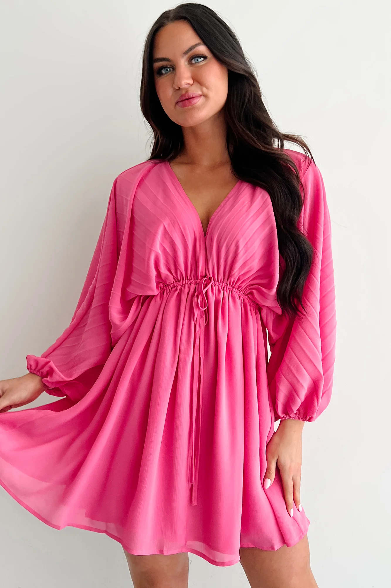 Fearless Charm Long Sleeve Mini Dress (Bubblegum) - Image 6