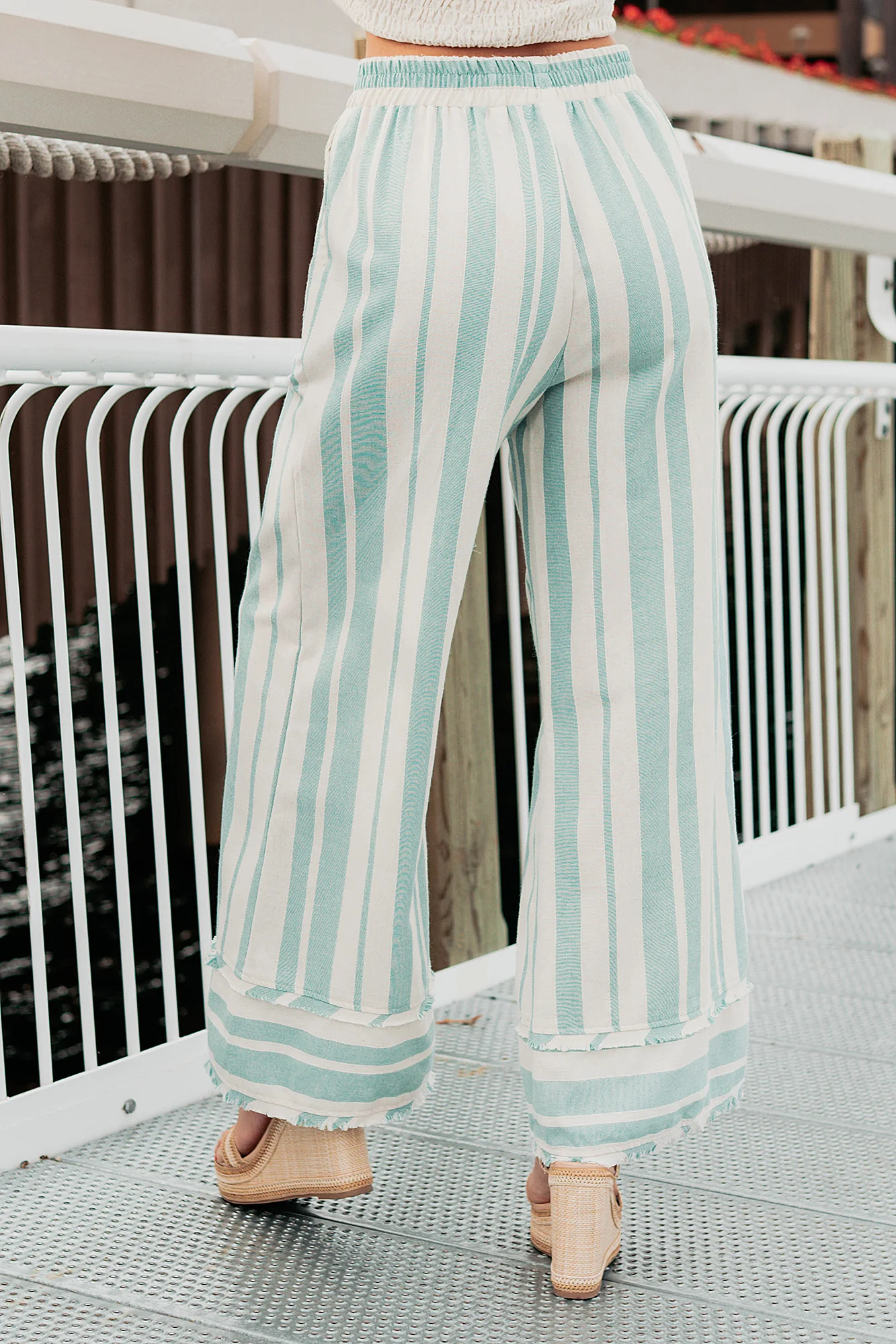 Feelin Fresh Striped Wide Leg Pants (Mint) - Image 5