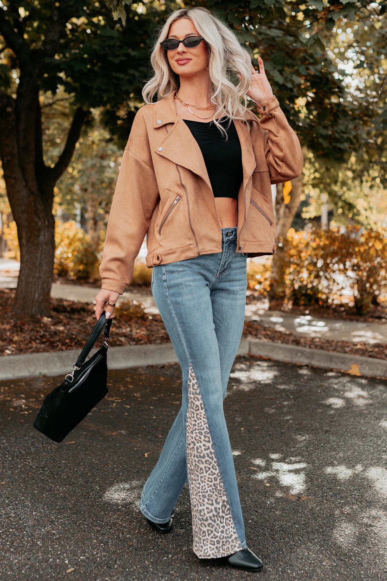 Feeling Jaded Faux Suede Moto Jacket (Camel) - Image 2