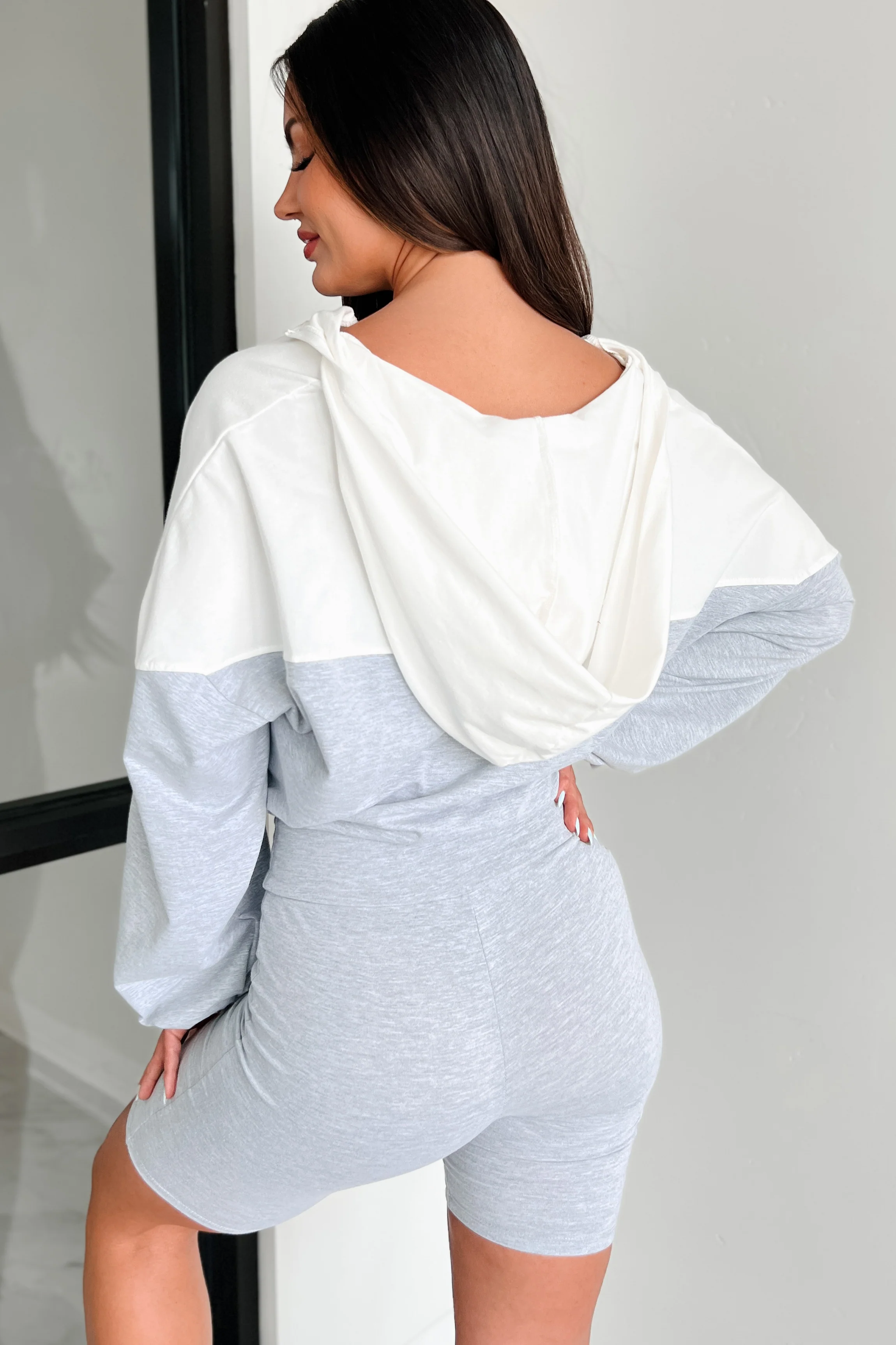 Feeling The Burn Athleisure Set (Light Heather Grey/Ivory) - Image 5