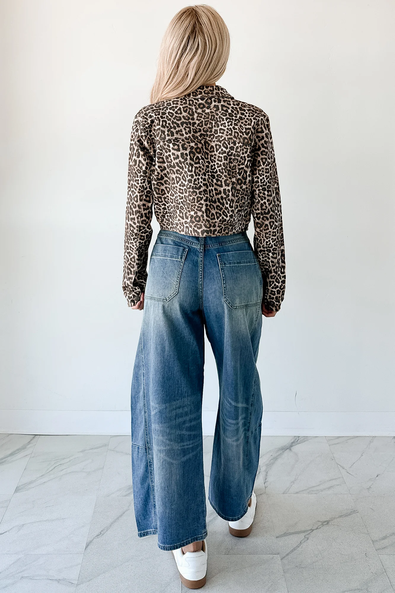 Fierce By Nature Cropped Denim Jacket (Leopard) - Image 5