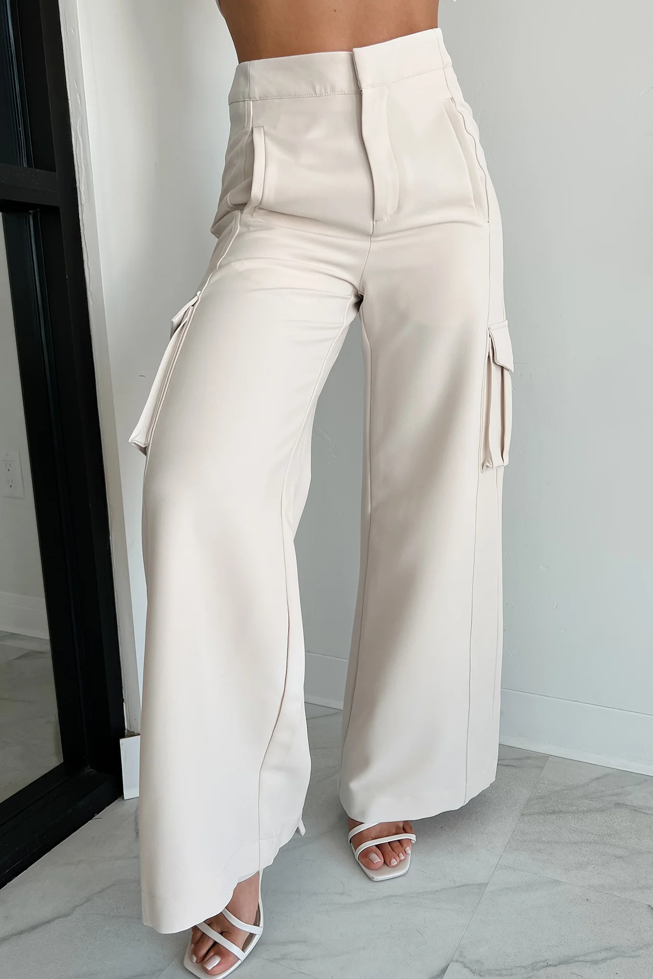 Finally On Time Cargo Pants (Cream) - Image 2