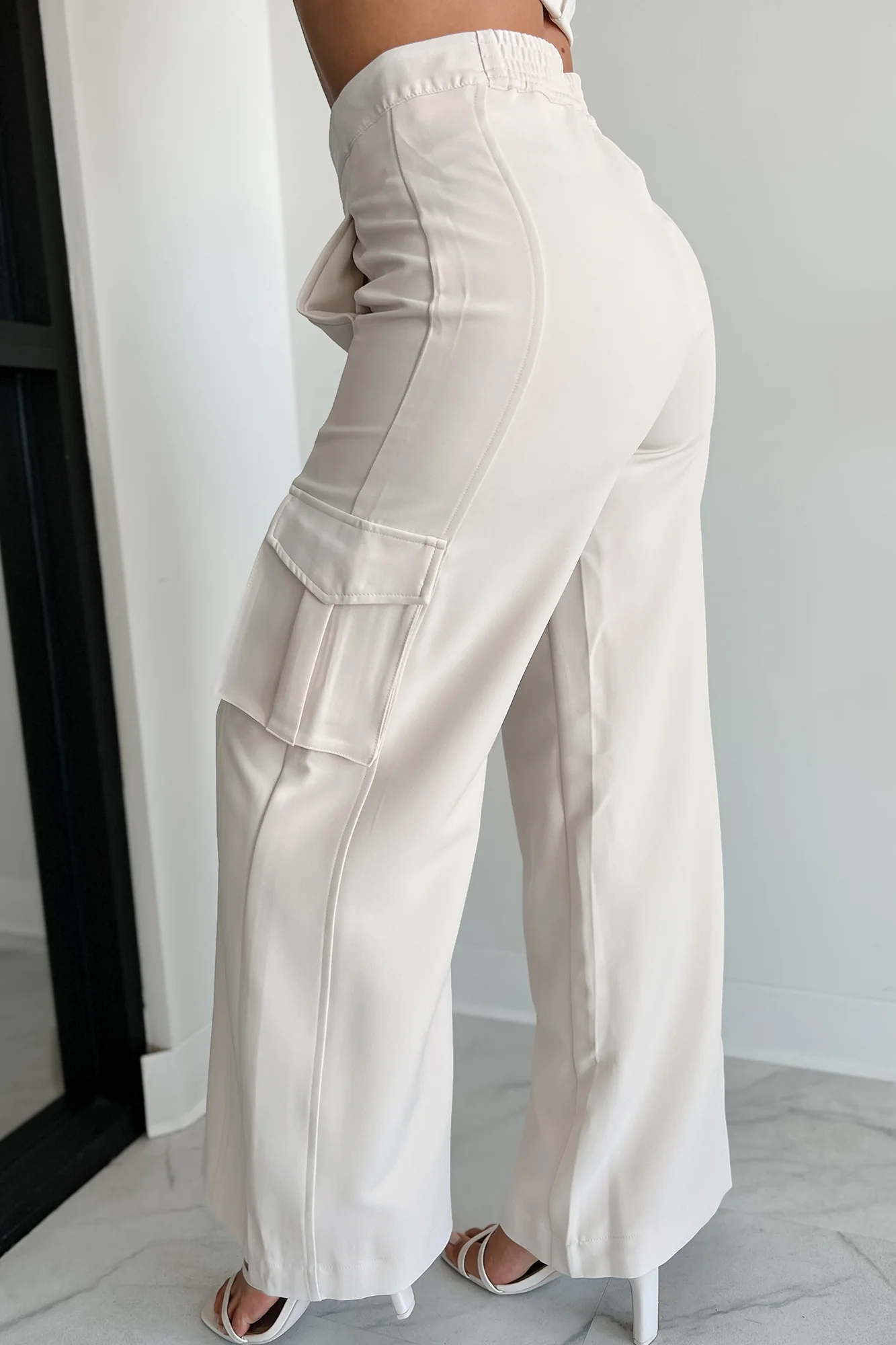 Finally On Time Cargo Pants (Cream) - Image 3