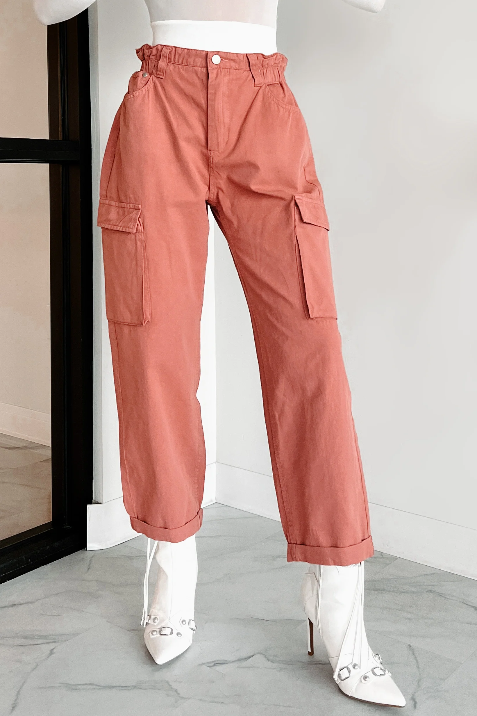 DOORBUSTER Finch Paperbag Cargo Pants (Mauve) - Image 3