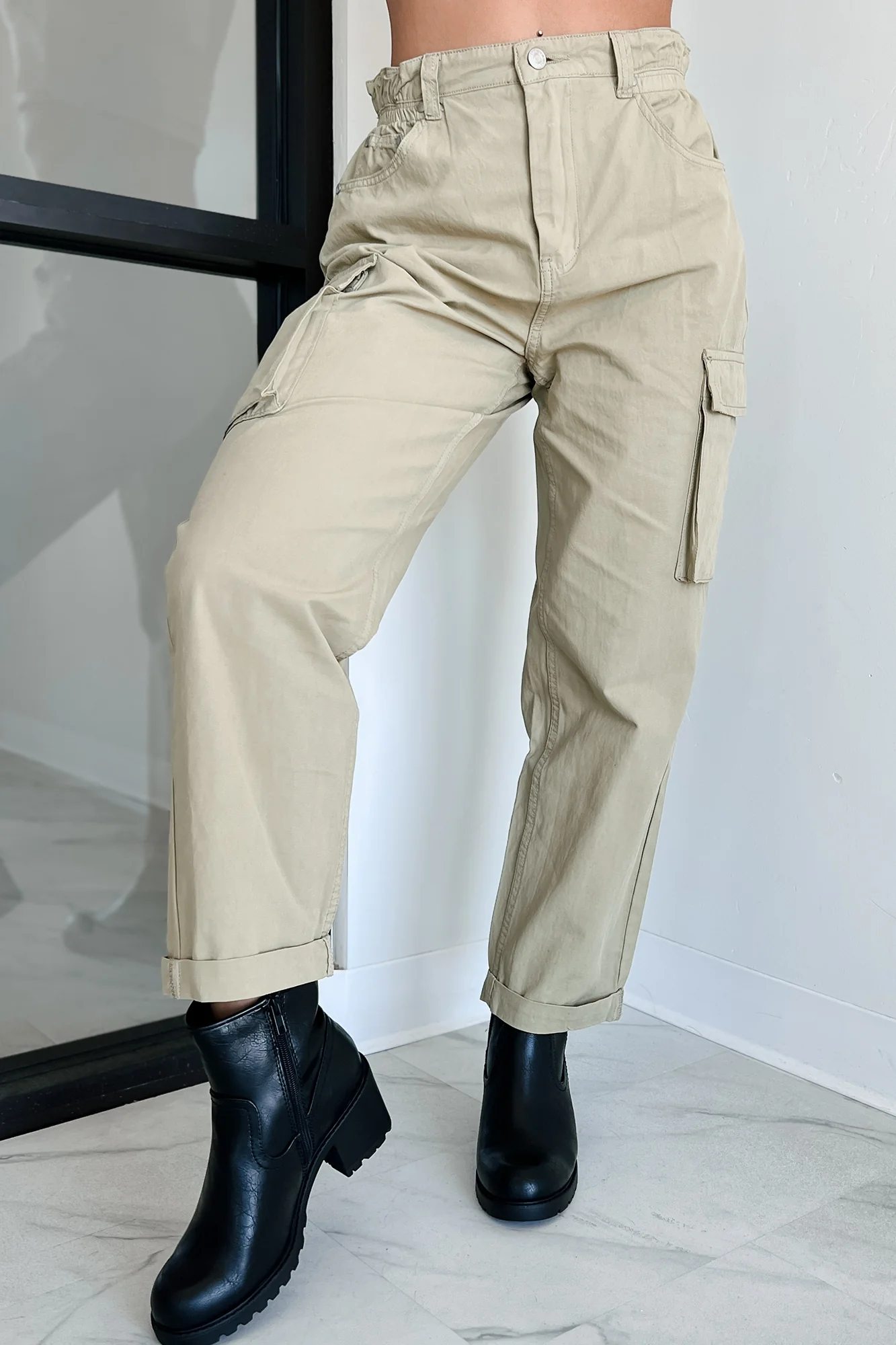 Finch Paperbag Cargo Pants (Olive) - Image 3