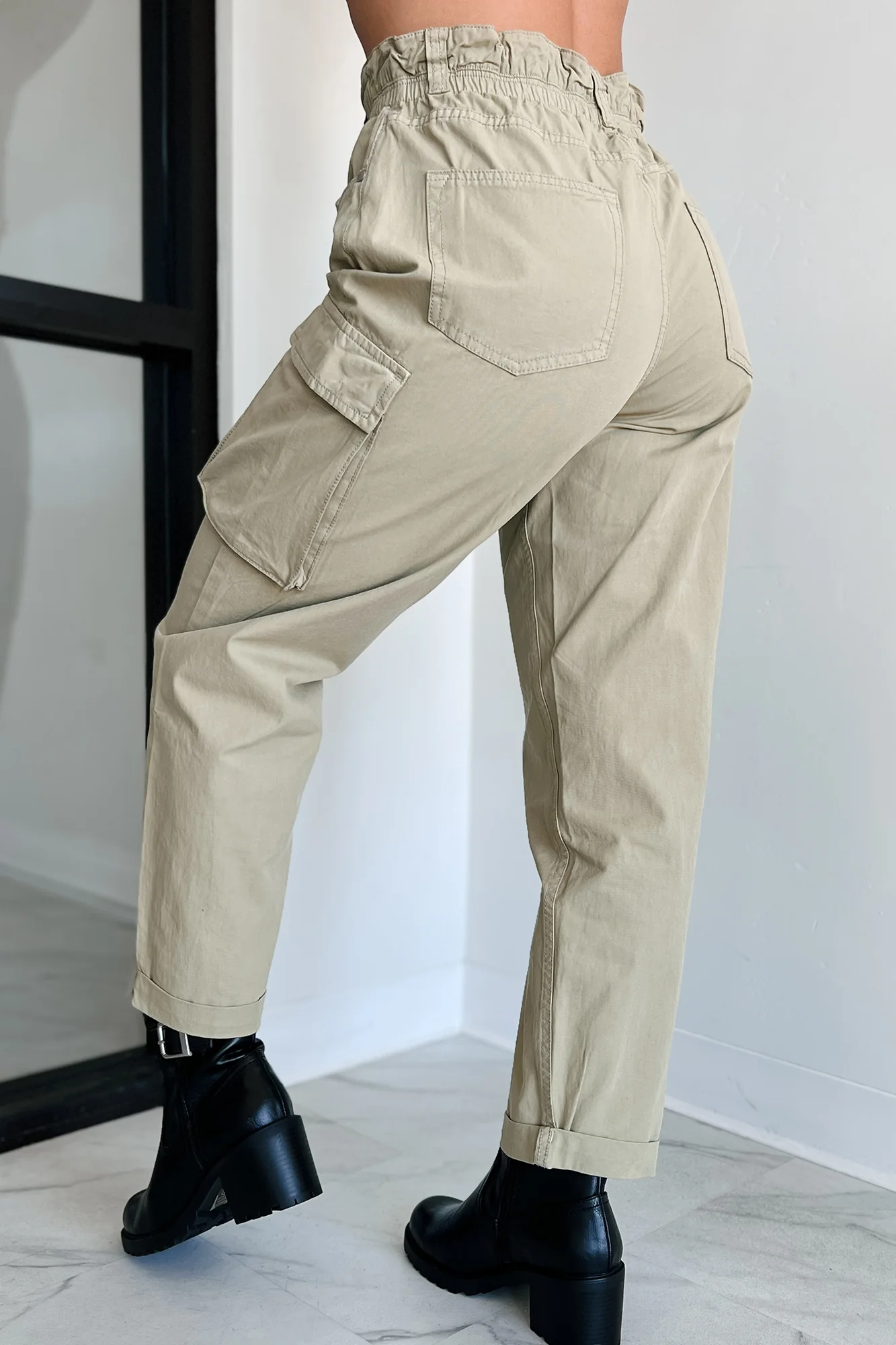 Finch Paperbag Cargo Pants (Olive) - Image 4