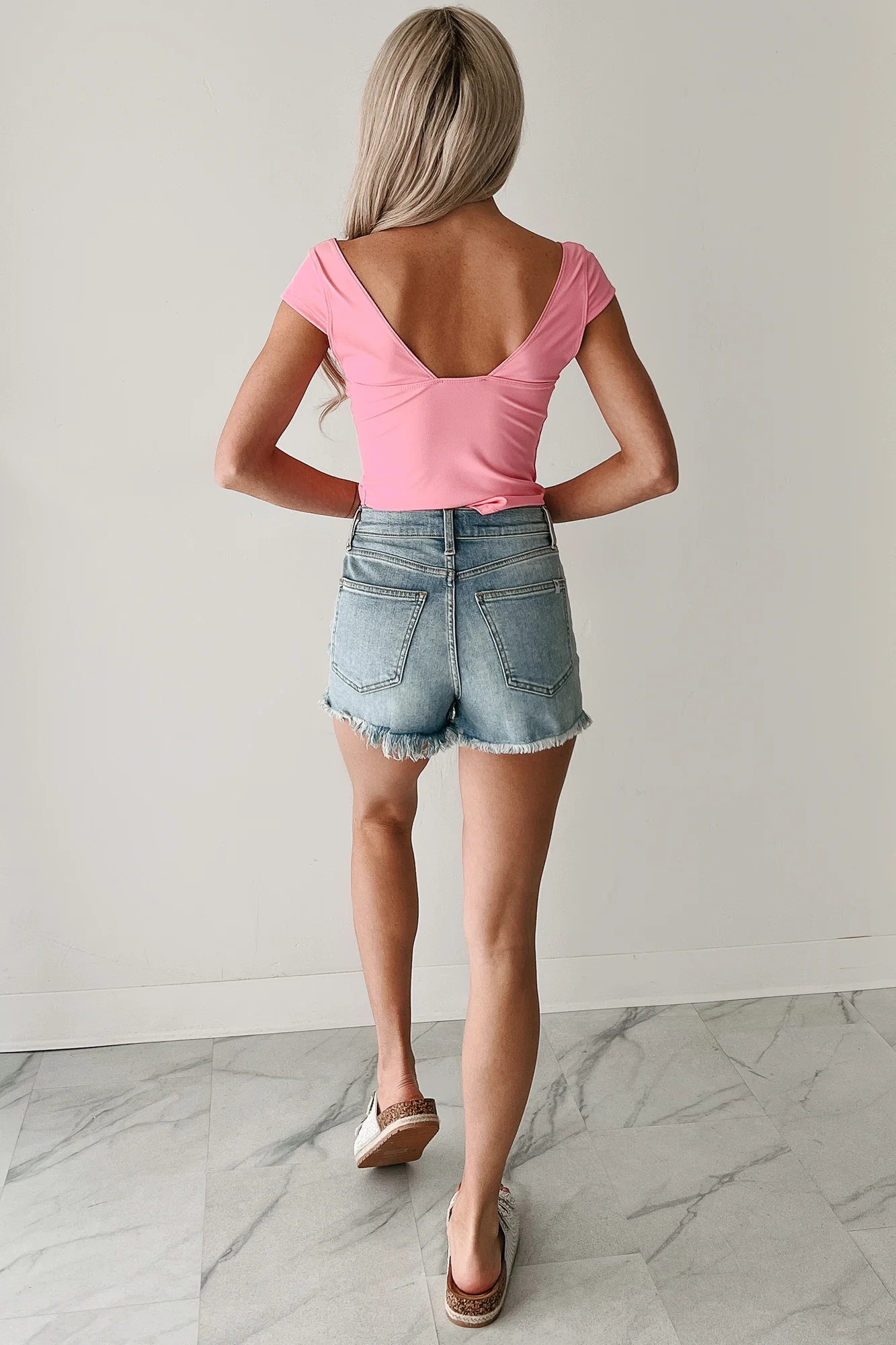 Flirt On Repeat Sweetheart Cap Sleeve Top (Pink) - Image 4