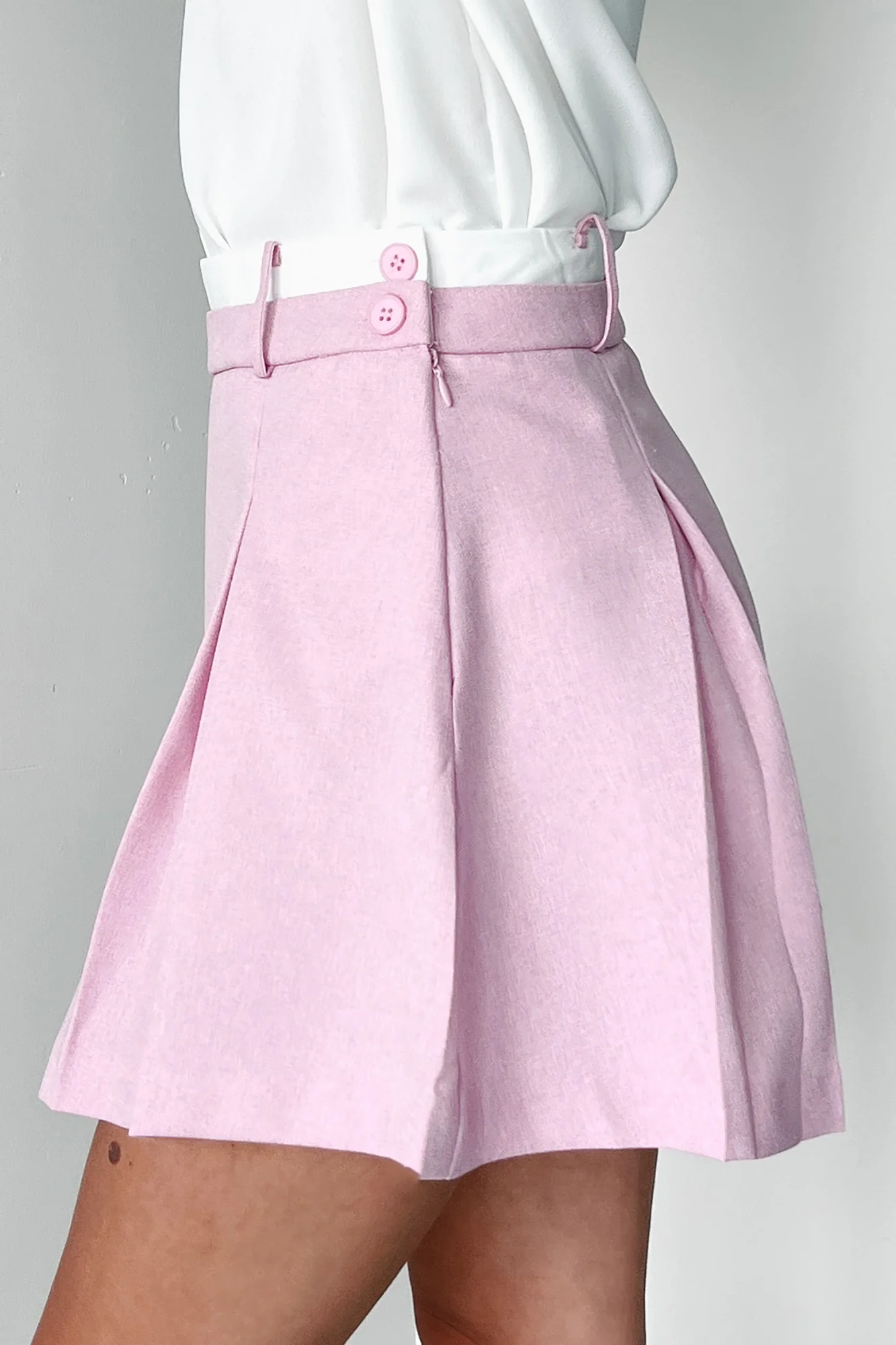 Flirtatious Fashion Pleated Layered Mini Skirt (Pink) - Image 4