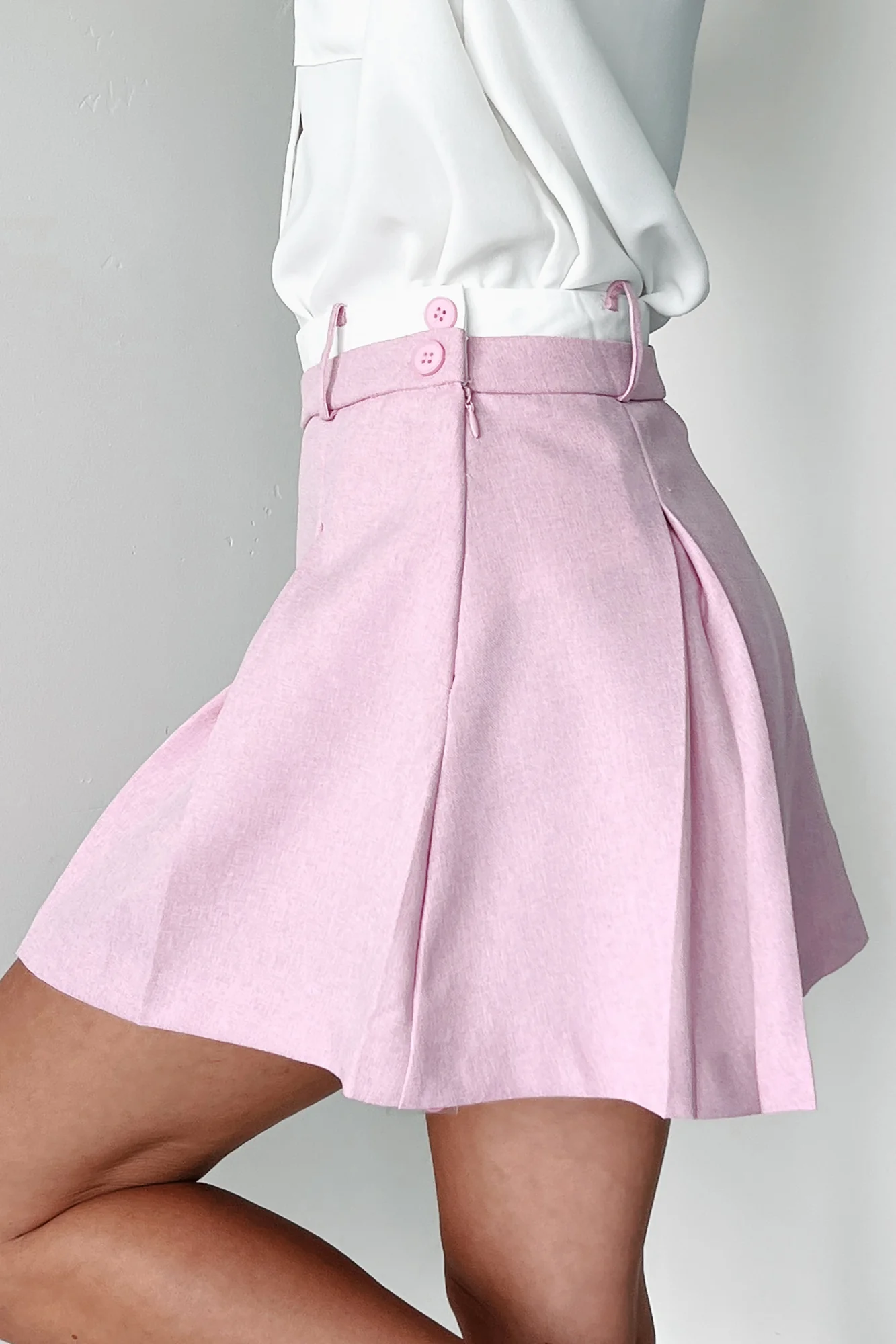 Flirtatious Fashion Pleated Layered Mini Skirt (Pink) - Image 5