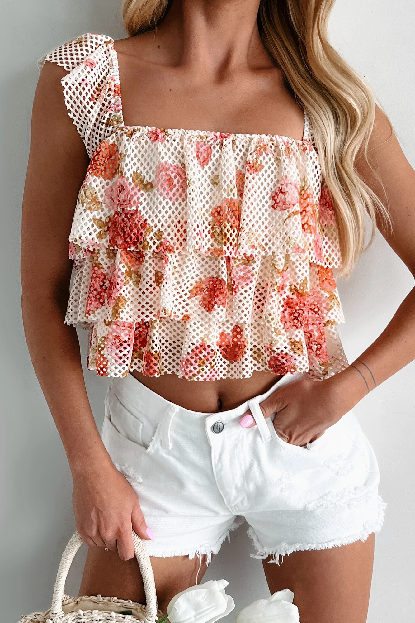 Flirty Potential Tiered Mesh Crop Top (Multi) - Image 5