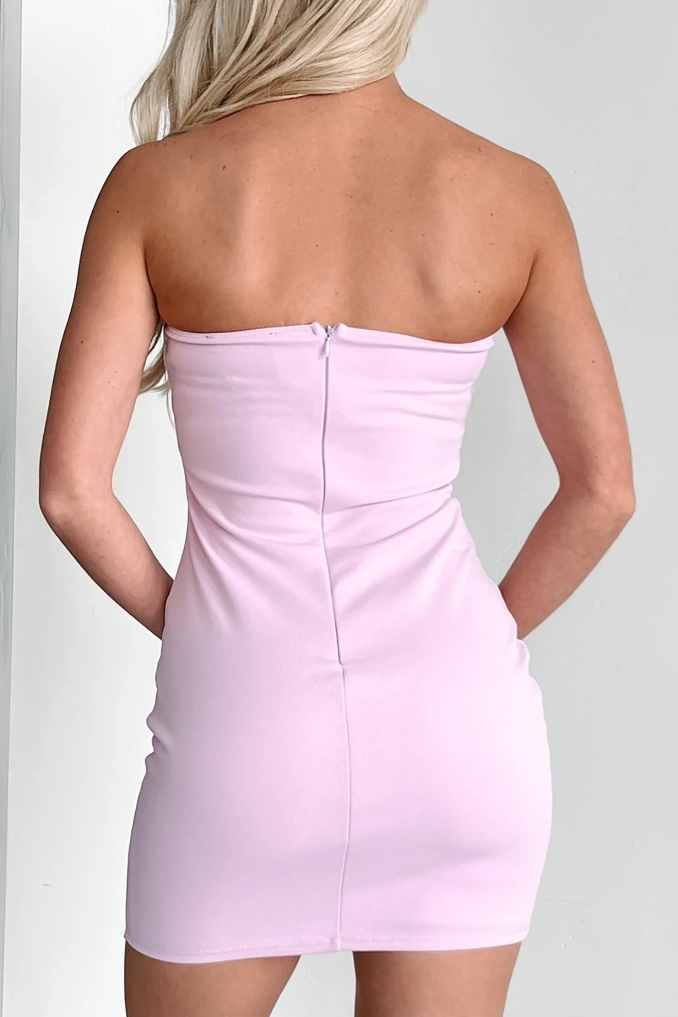 Forever Was A Lie Lace Detailed Tube Dress (Lavender) - Image 3