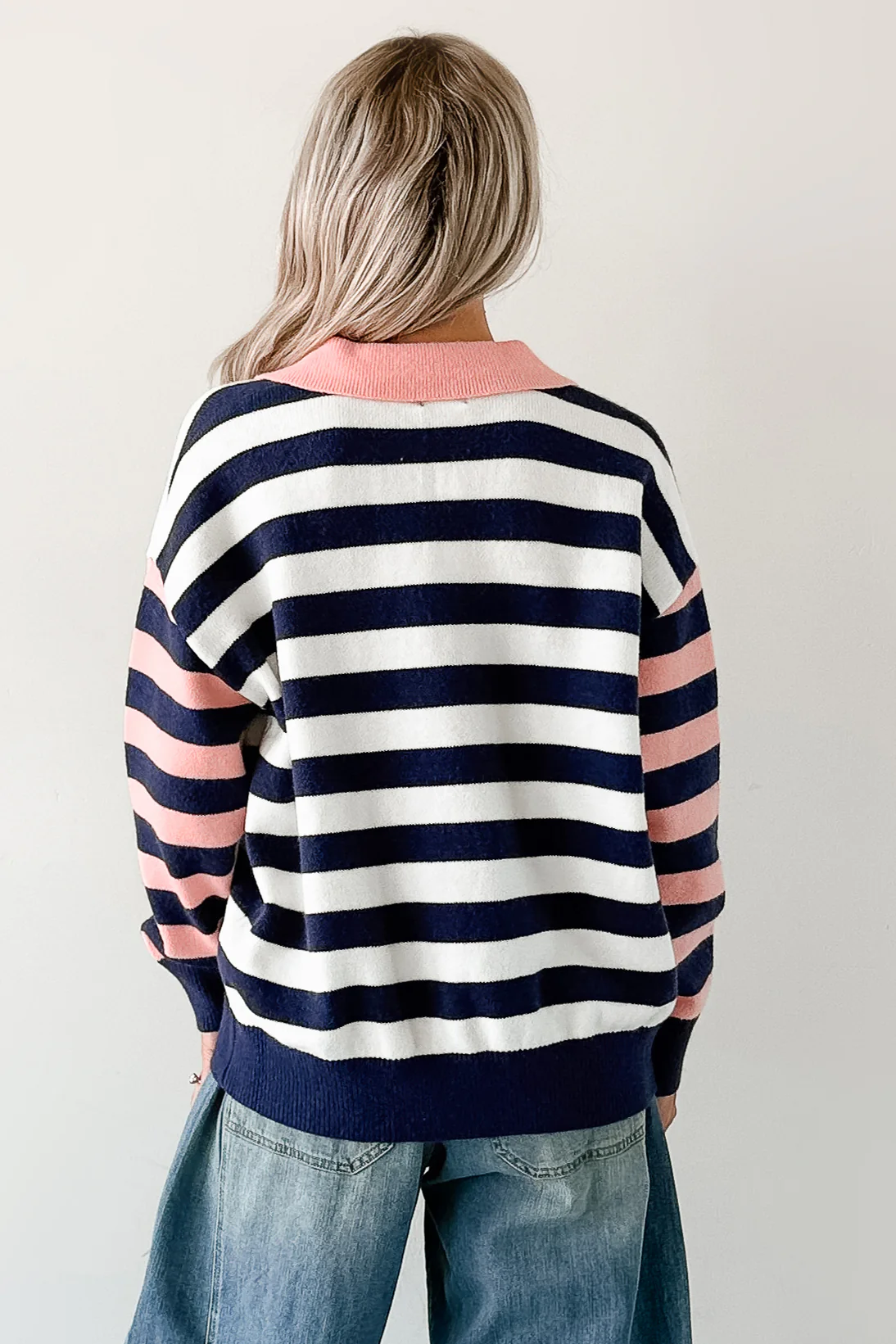 Forward Flow Striped Knit Sweater (Navy/Multi) - Image 4