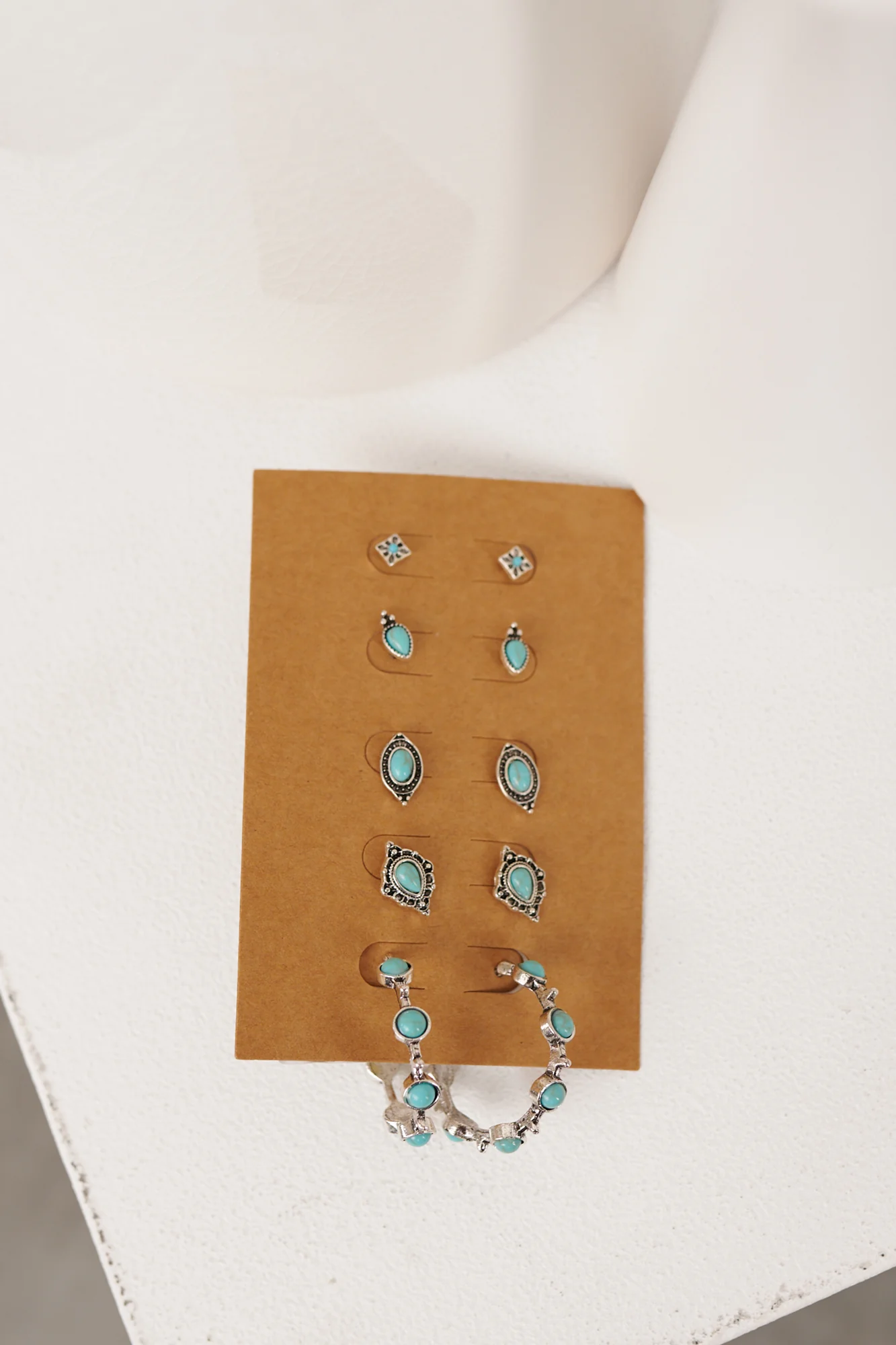 Frontier Sky Assorted Turquoise Stone Earring Set (Silver) - Image 2