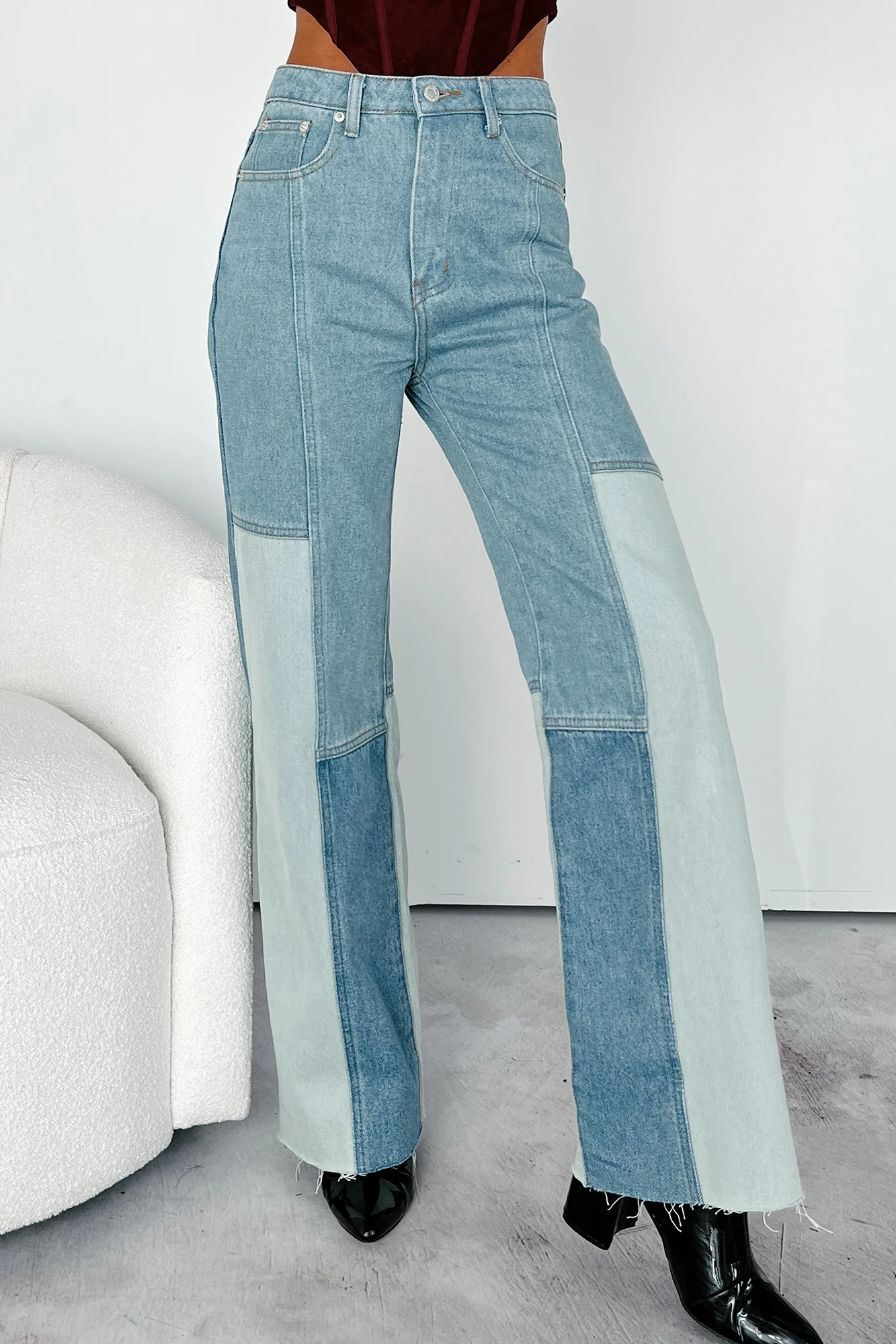 Fueled By Art High Rise Colorblock Jeans (Denim Multi) - Image 3