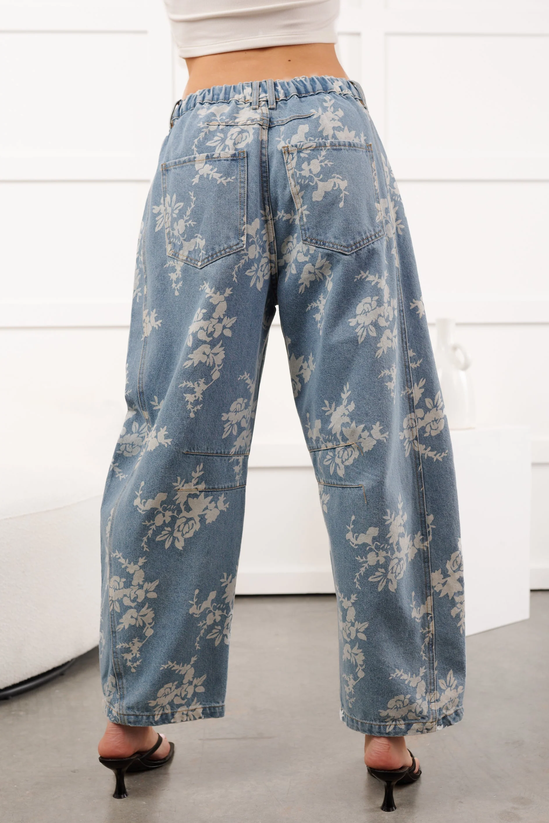 Full Of Joy Floral Barrel Mittoshop Jeans (Denim) - Image 12