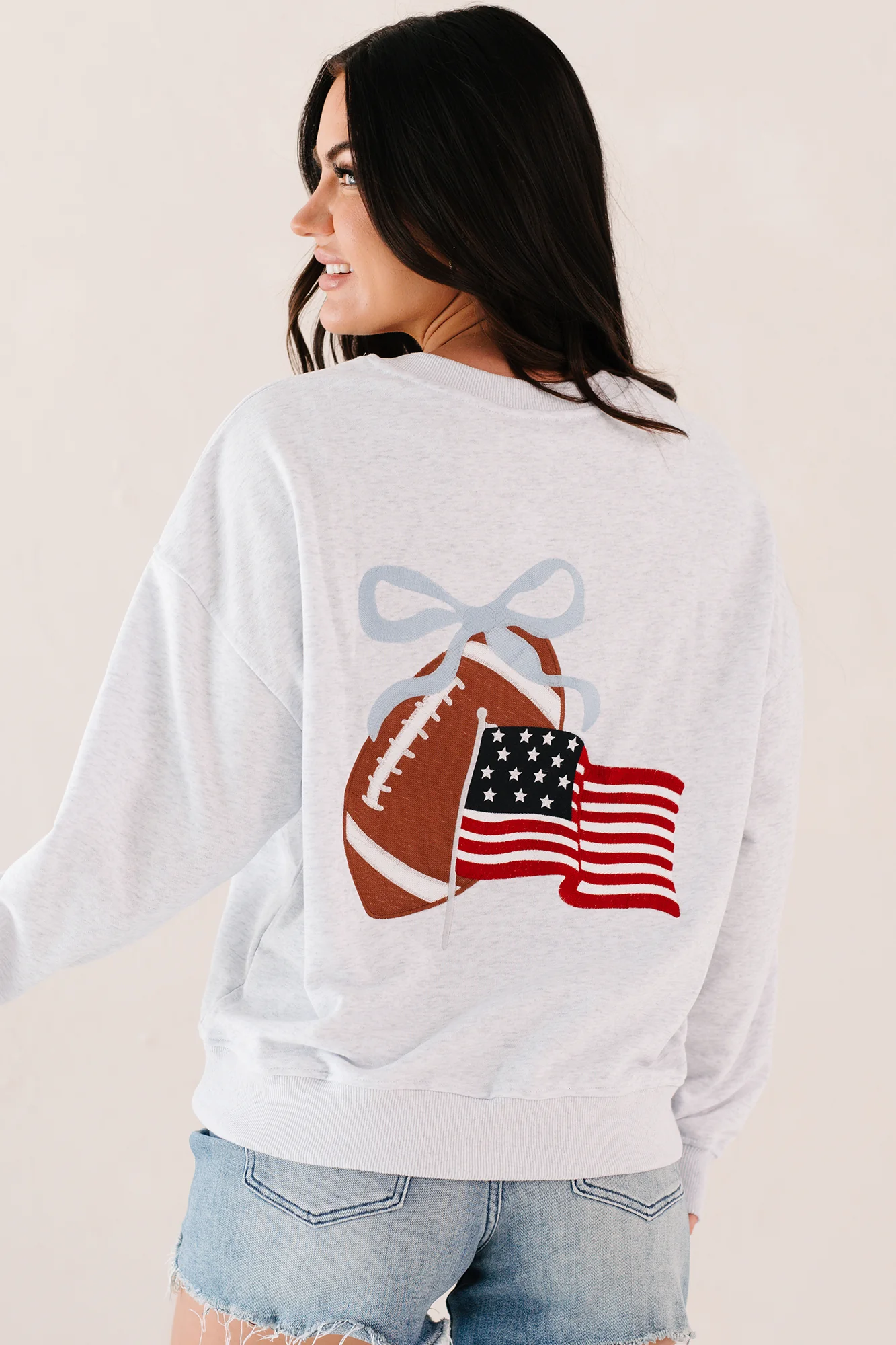 "Game Day" Embroidered Sweatshirt (Light Grey) - Image 9