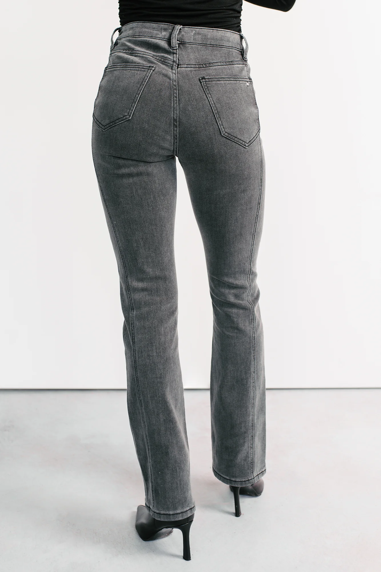 Gentry High Rise Bootcut Mica Denim Jeans (Black) - Image 5