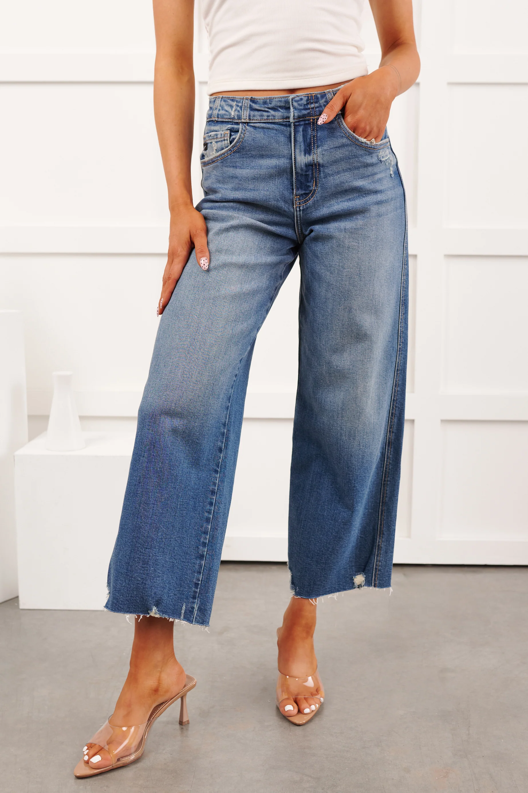 Gerard High Rise KanCan Wide Crop Jeans (Medium) - Image 2