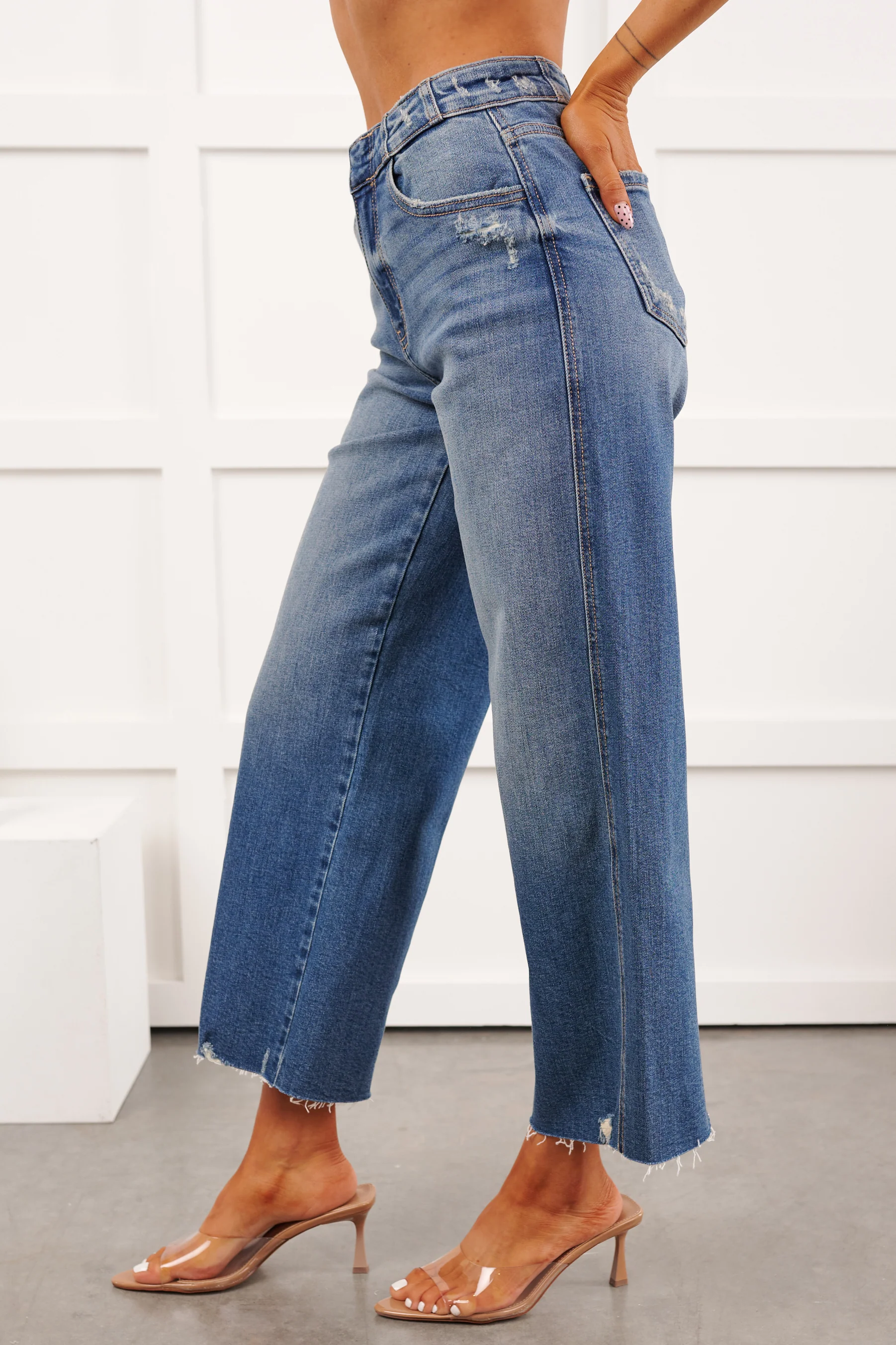 Gerard High Rise KanCan Wide Crop Jeans (Medium) - Image 6