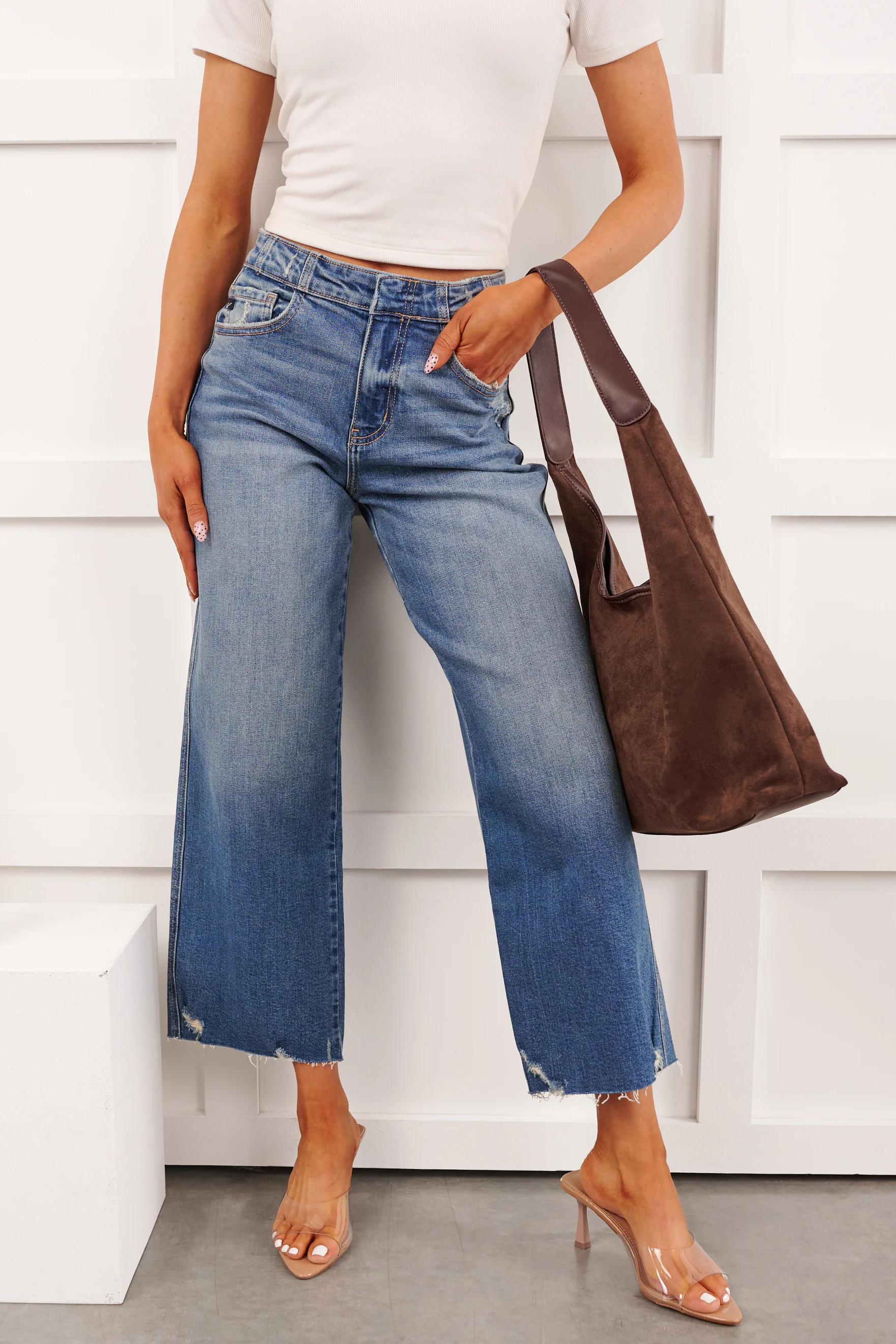 Gerard High Rise KanCan Wide Crop Jeans (Medium) - Image 8