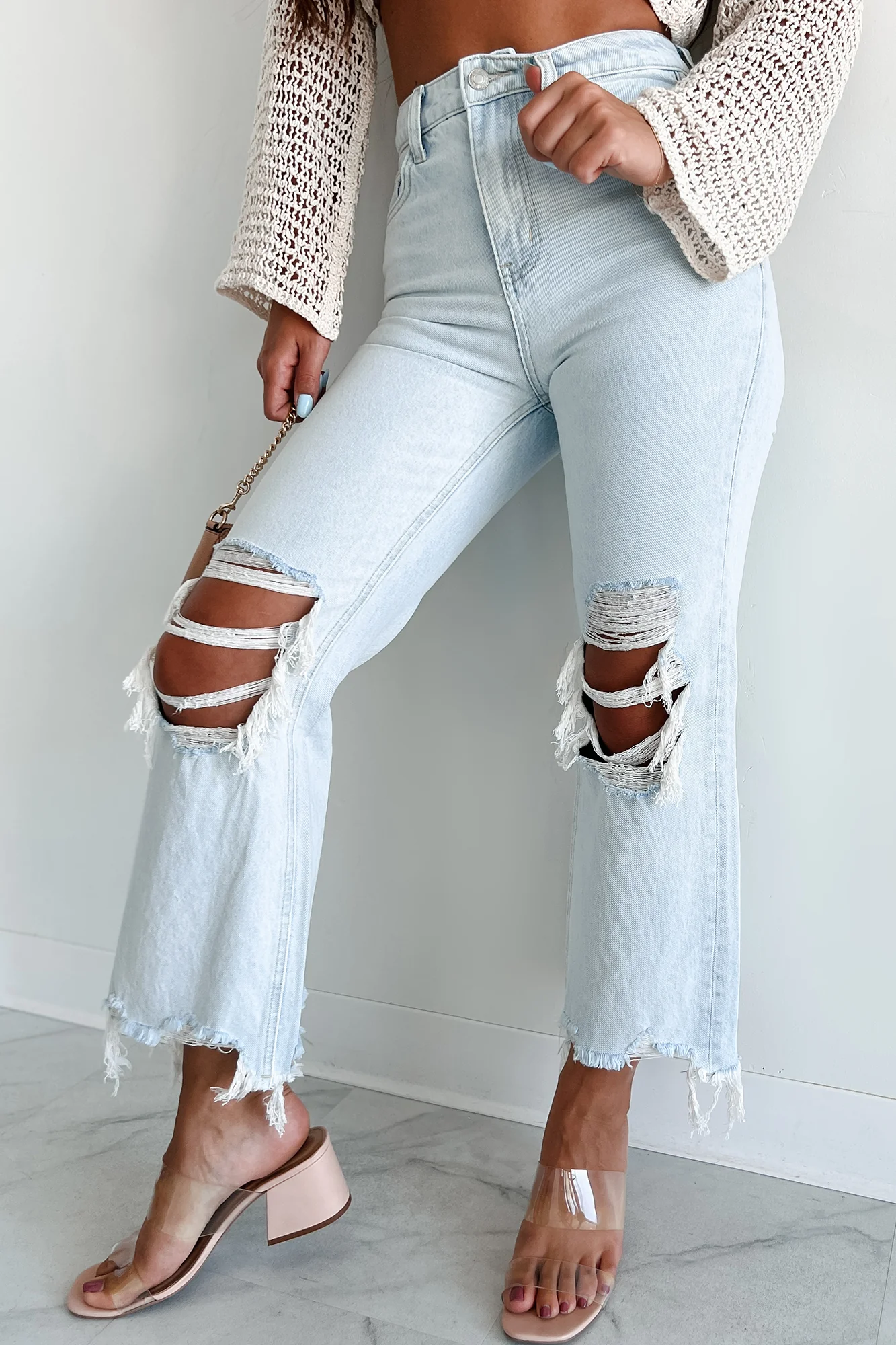 Getting Candid High Rise Crop Flare Vervet Jeans (Light) - Image 8