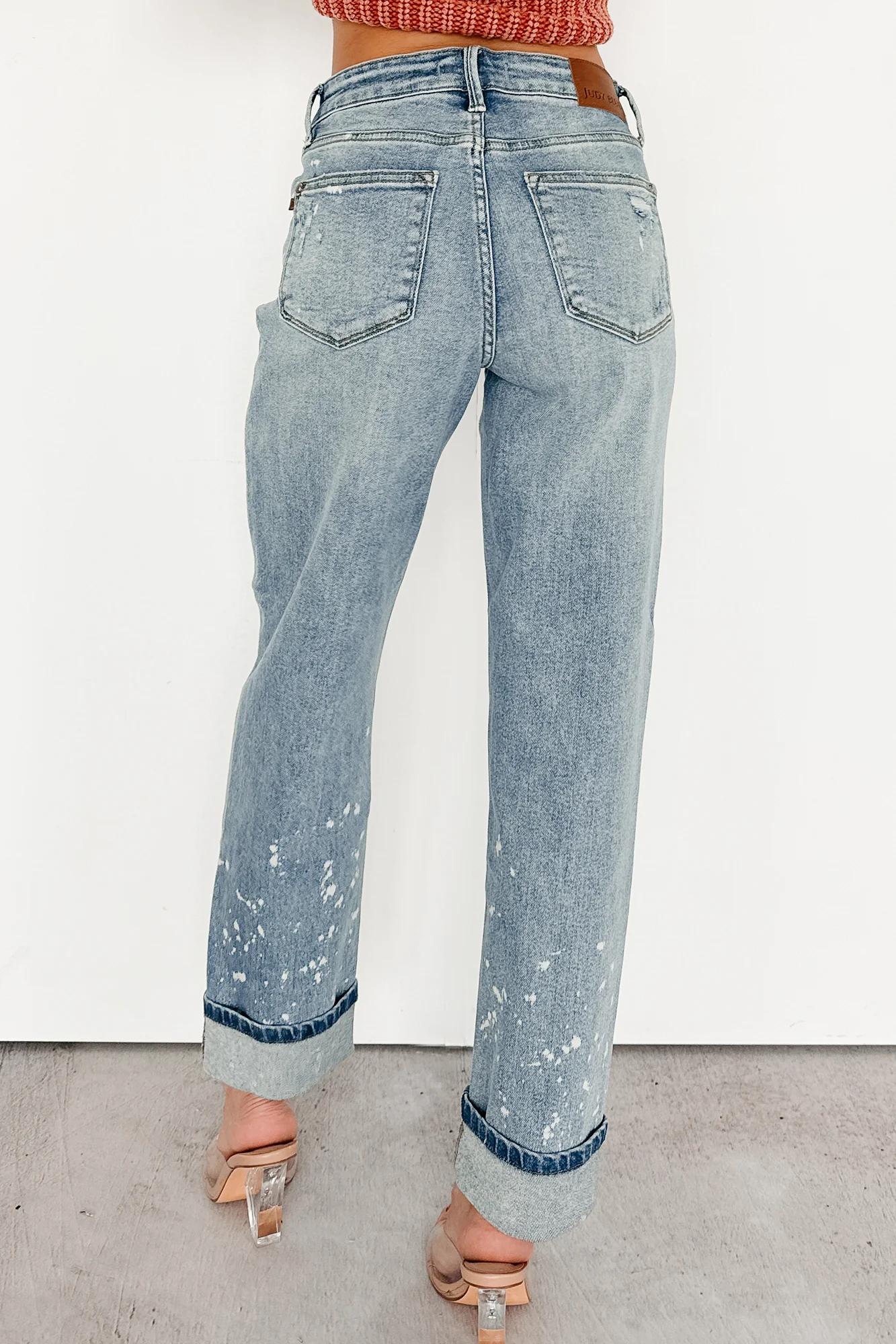 Ginny Bleach Splatter Judy Blue Boyfriend Jeans (Medium) - Image 4