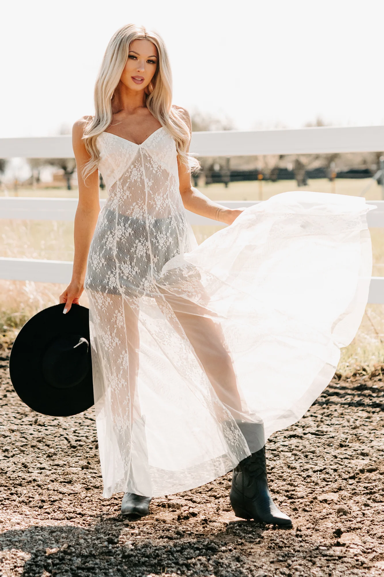 Glamorous Edge Floral Lace Maxi Dress (Cream) - Image 2