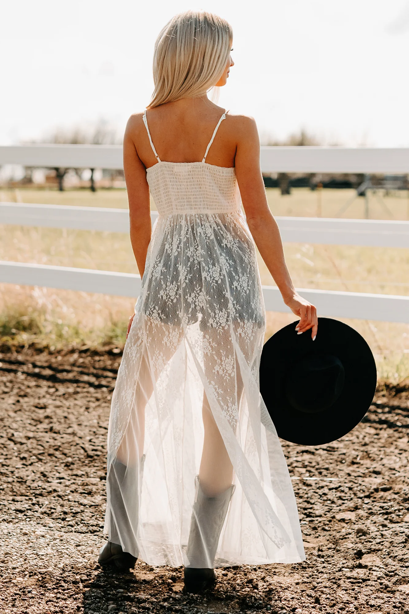 Glamorous Edge Floral Lace Maxi Dress (Cream) - Image 3